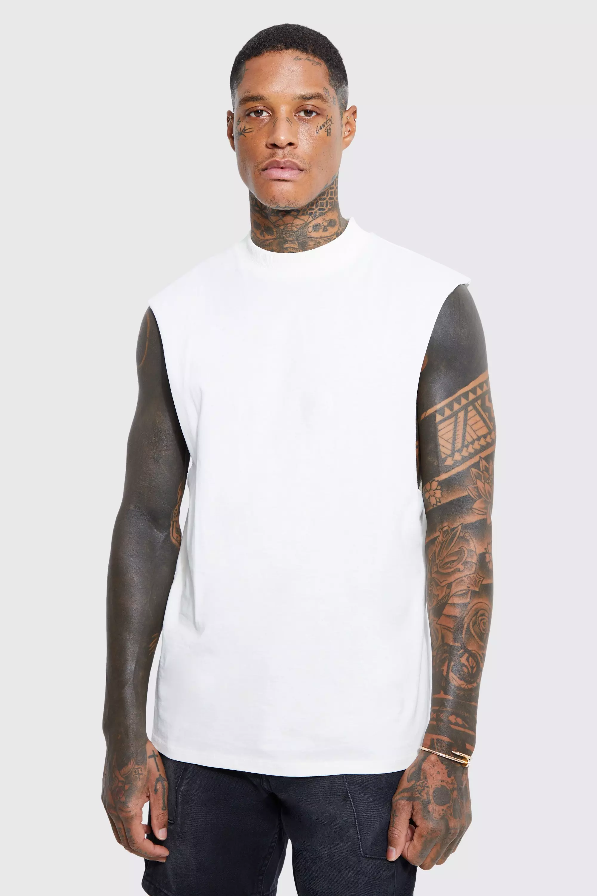 Ecru Renaissance Infill Text Drop Armhole Tank alternative image