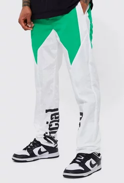 Elastic Waist Slim Moto Official Pants Green