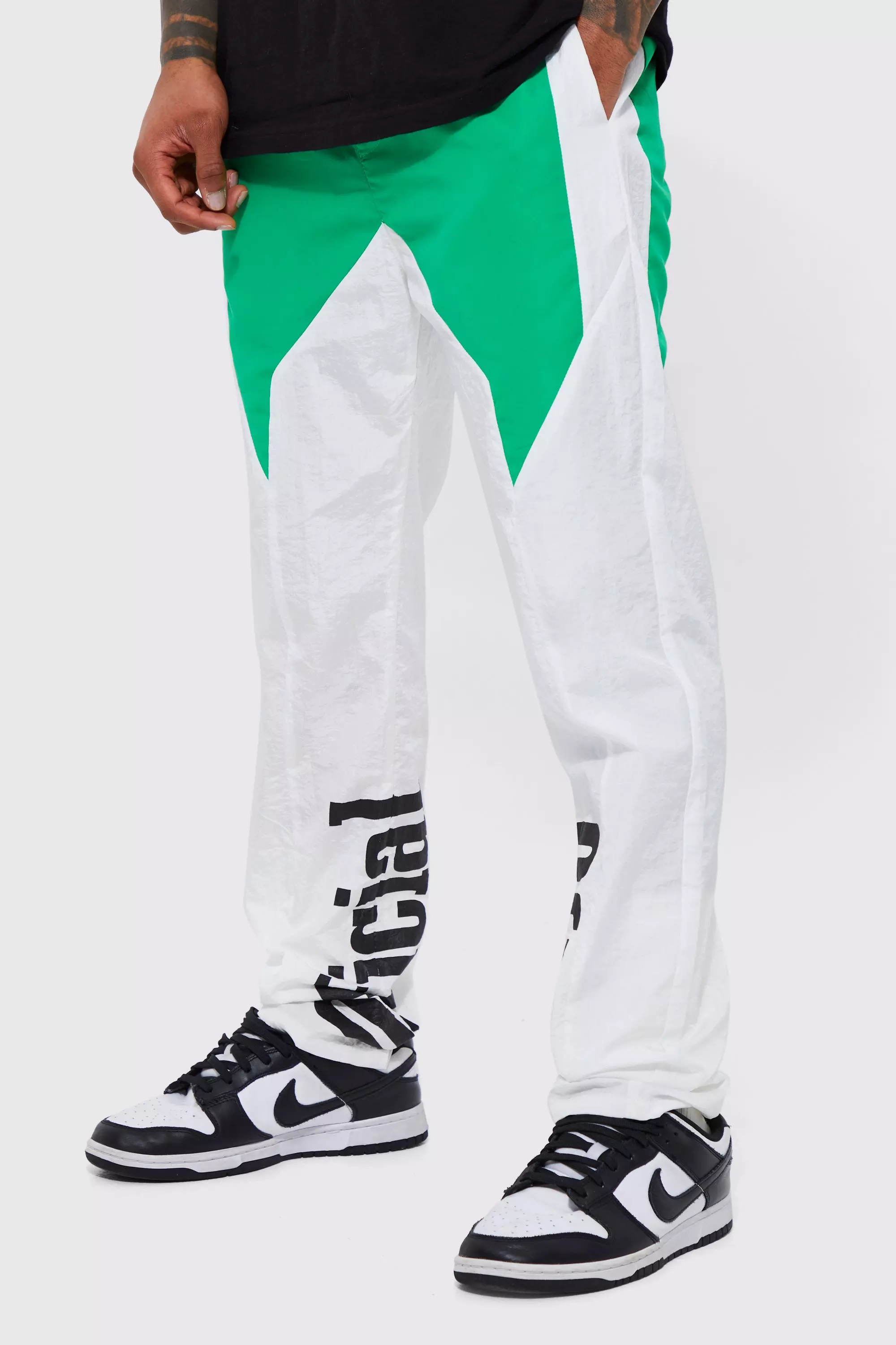 Green Elastic Waist Slim Moto Official Pants