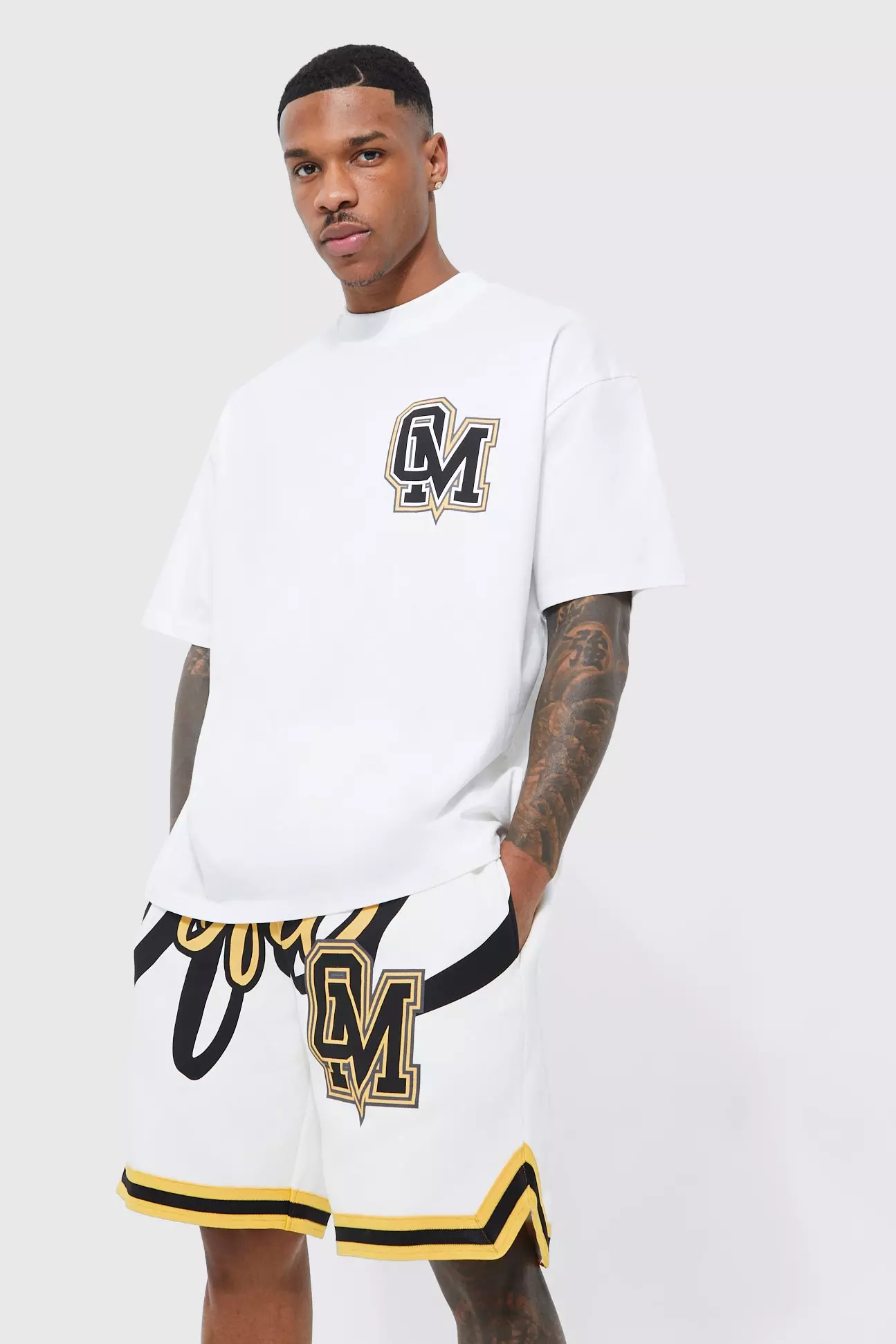 Oversized Ofcl Basketball T-shirt And Short Set White