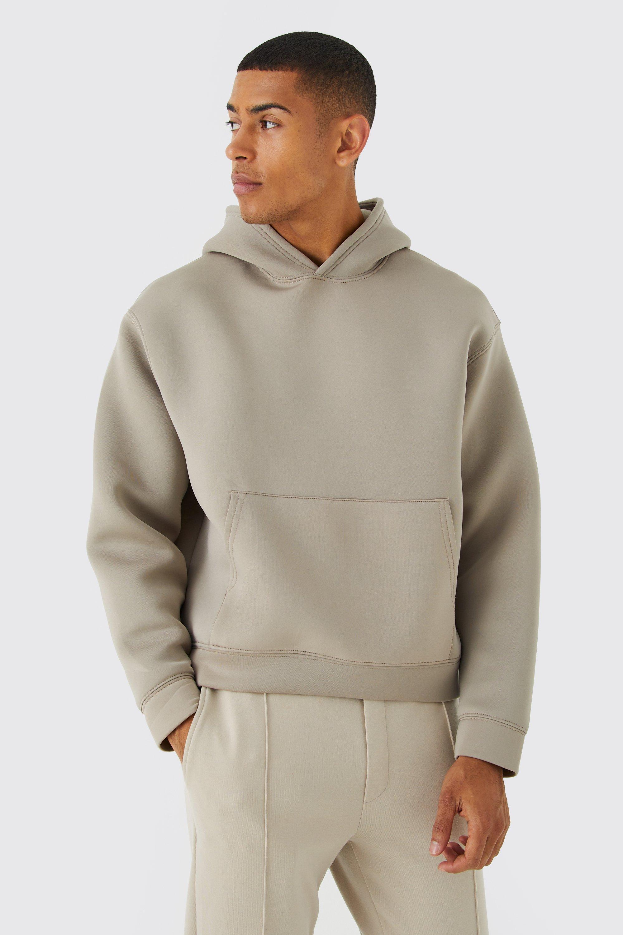 Oversized Zip Through Bonded Scuba Hoodie