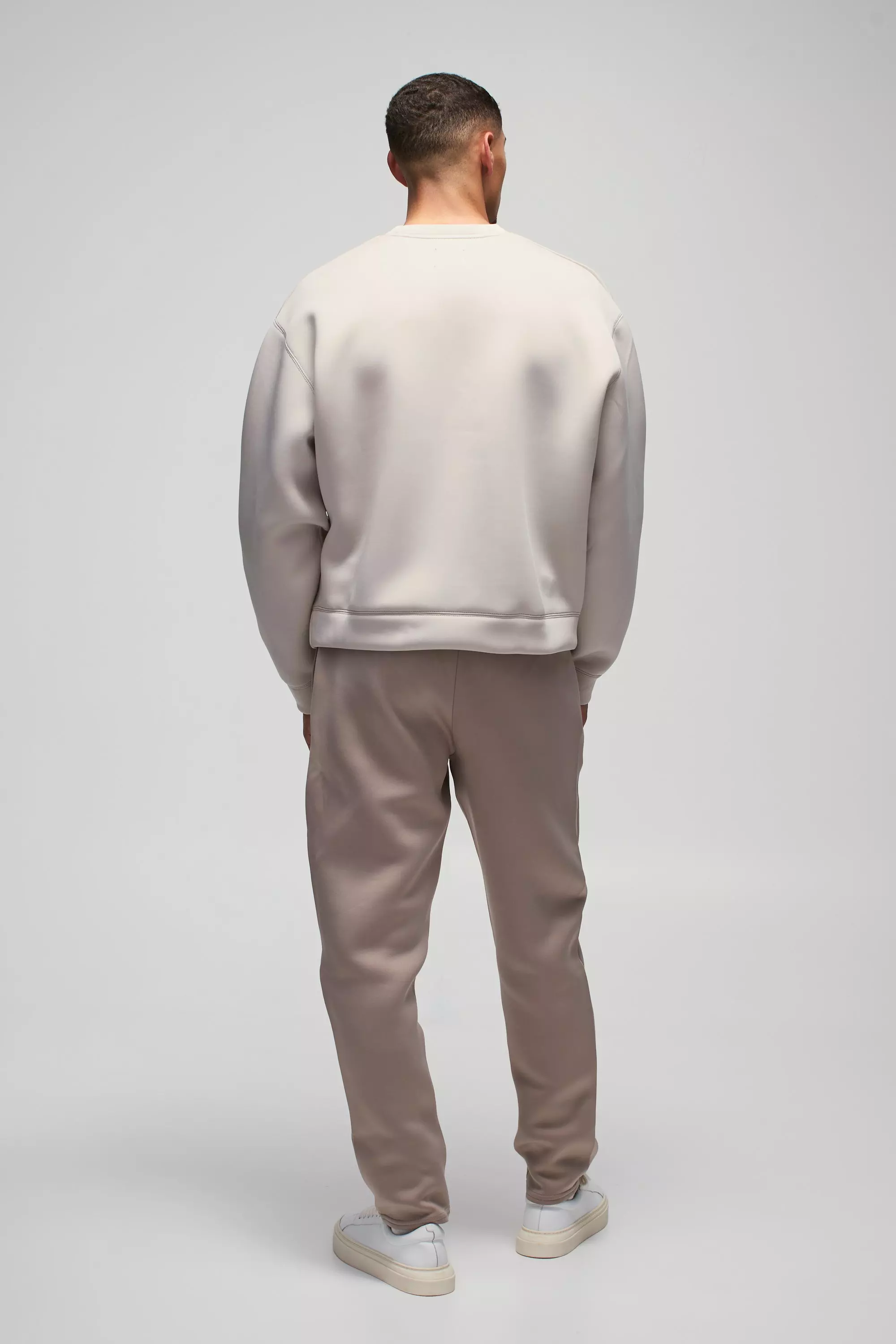 Taupe Slim Tapered Bonded Scuba Jogger alternative image