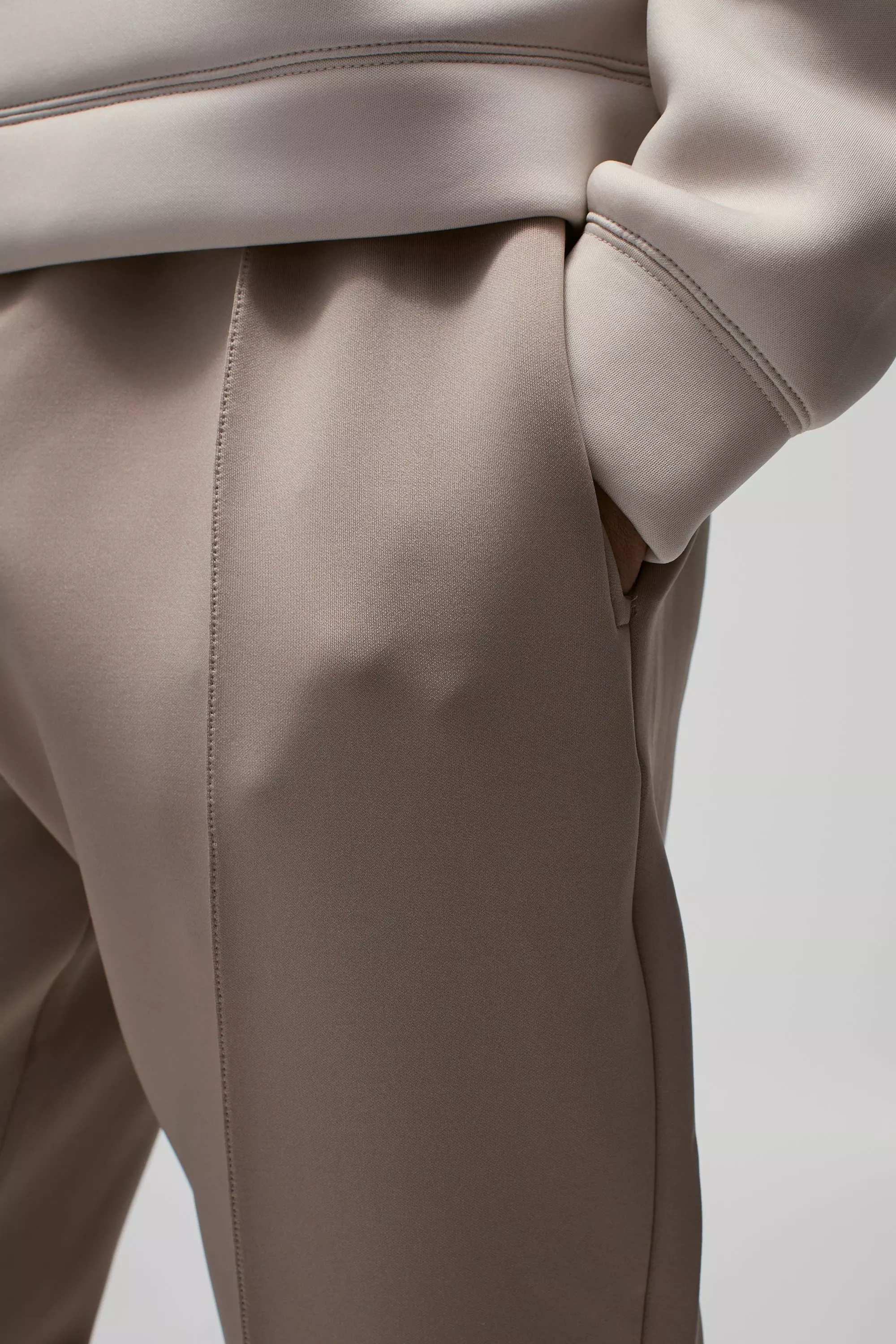 Taupe Slim Tapered Bonded Scuba Jogger alternative image