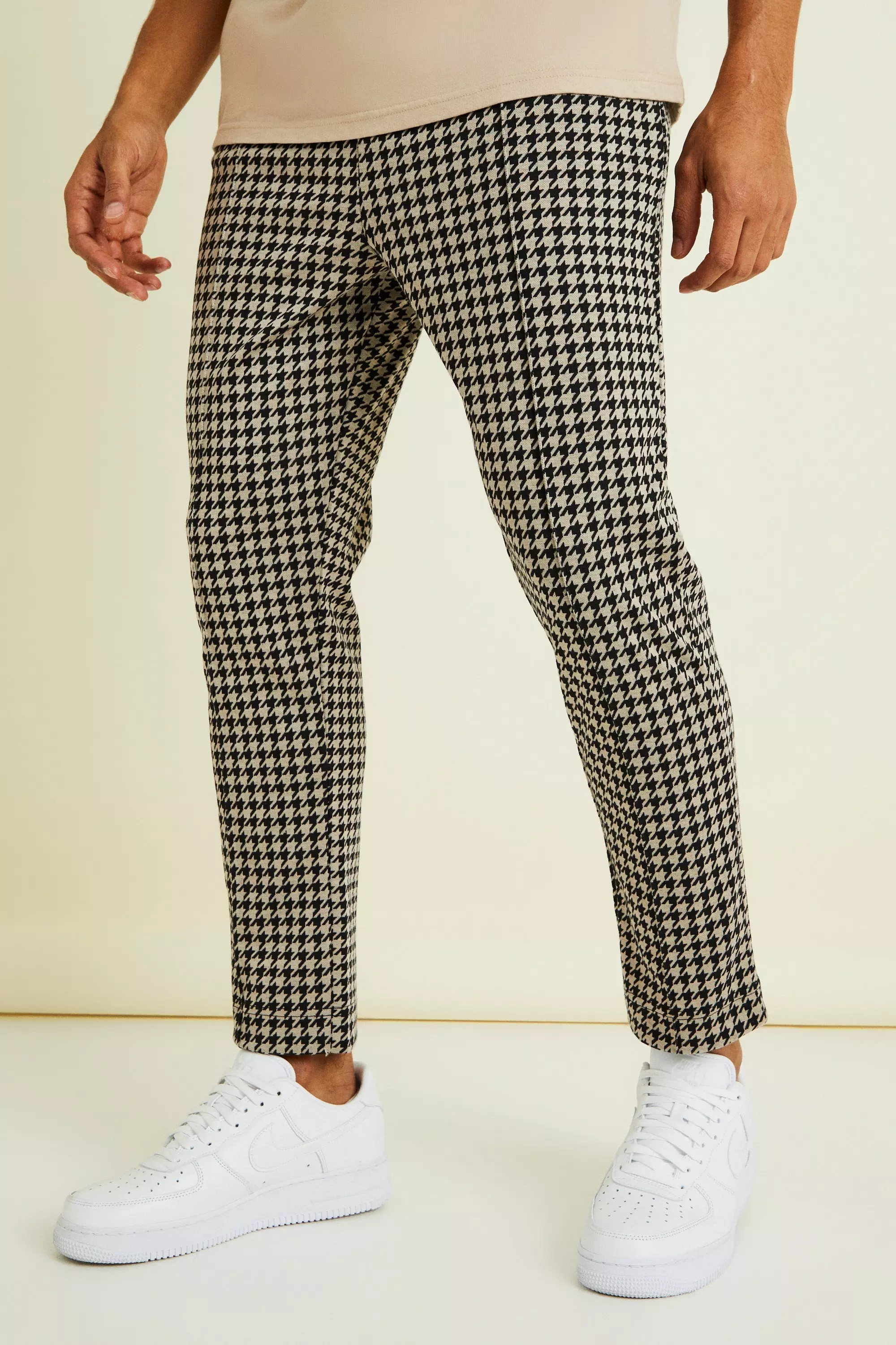 Boohooman smart checked jogger online