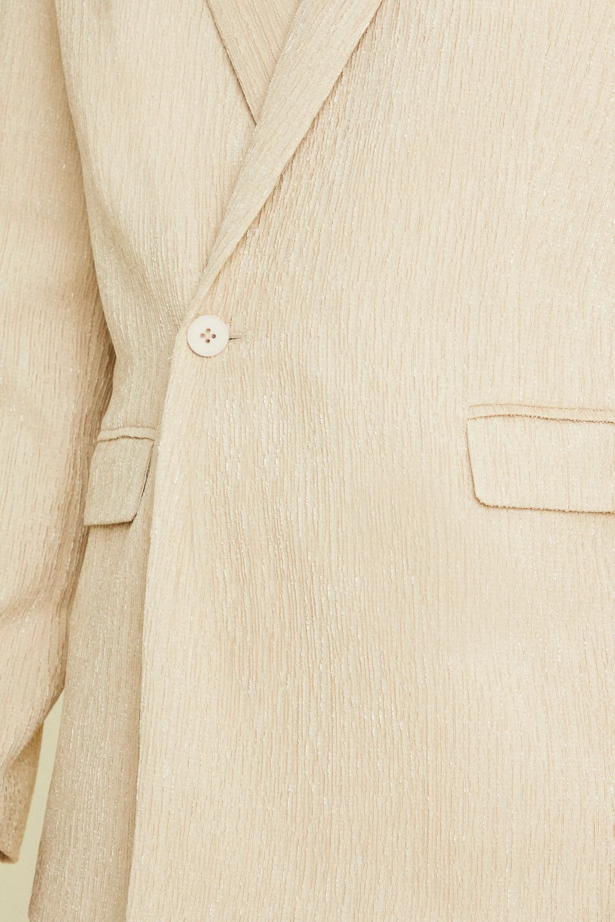 Nude Wrap Front Crinkle Relaxed Suit Jacket alternative image