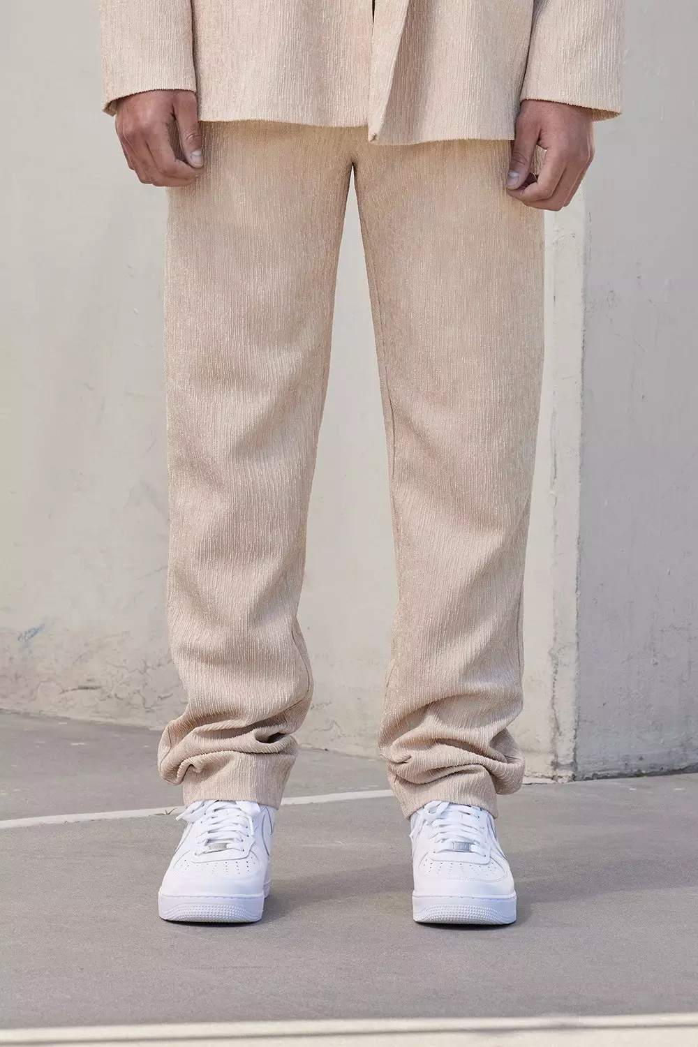 Lockere Anzughose in Knitteroptik, Nude alternatives Bild