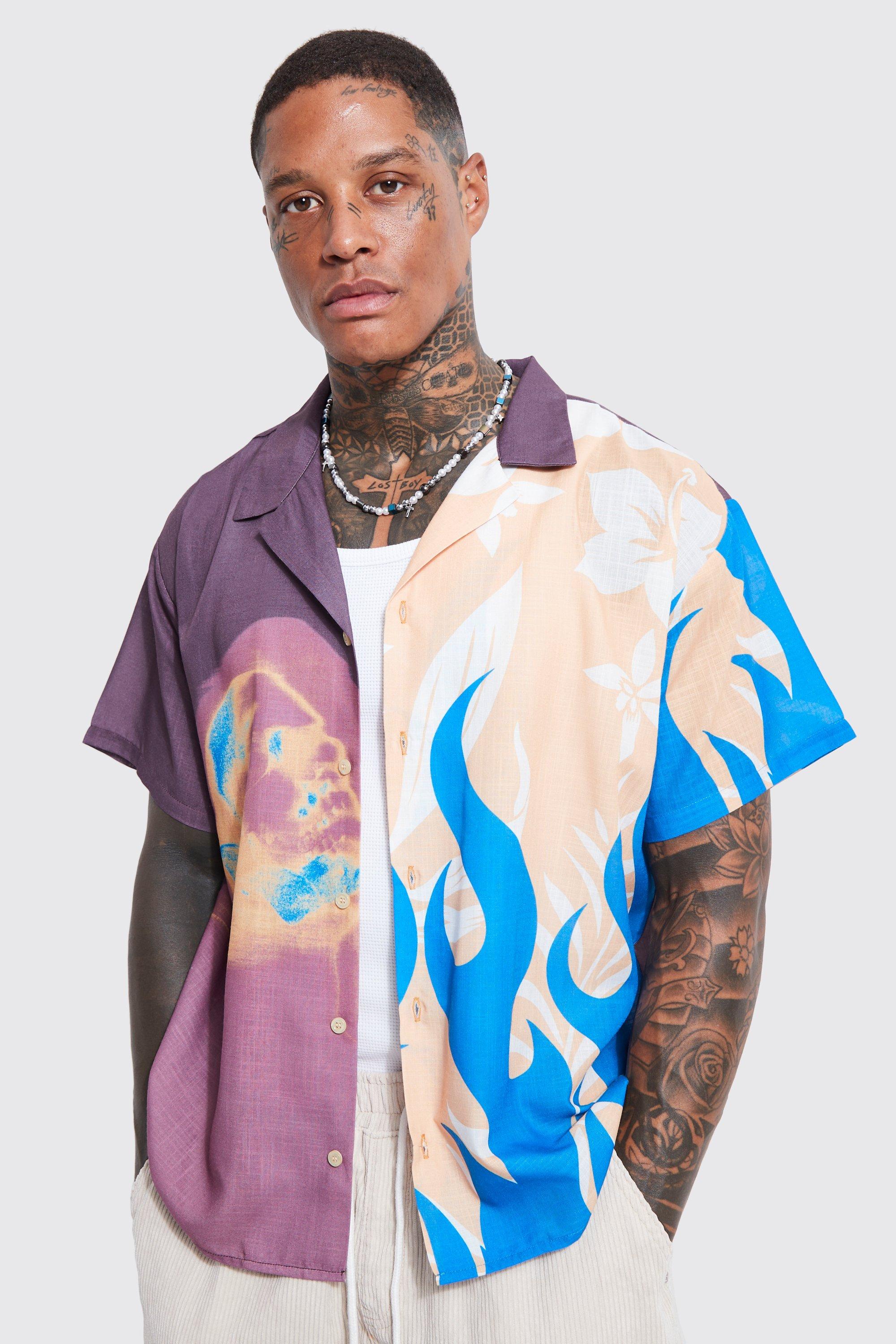 Plus Short Sleeve Boxy Slub Tie Dye Shirt