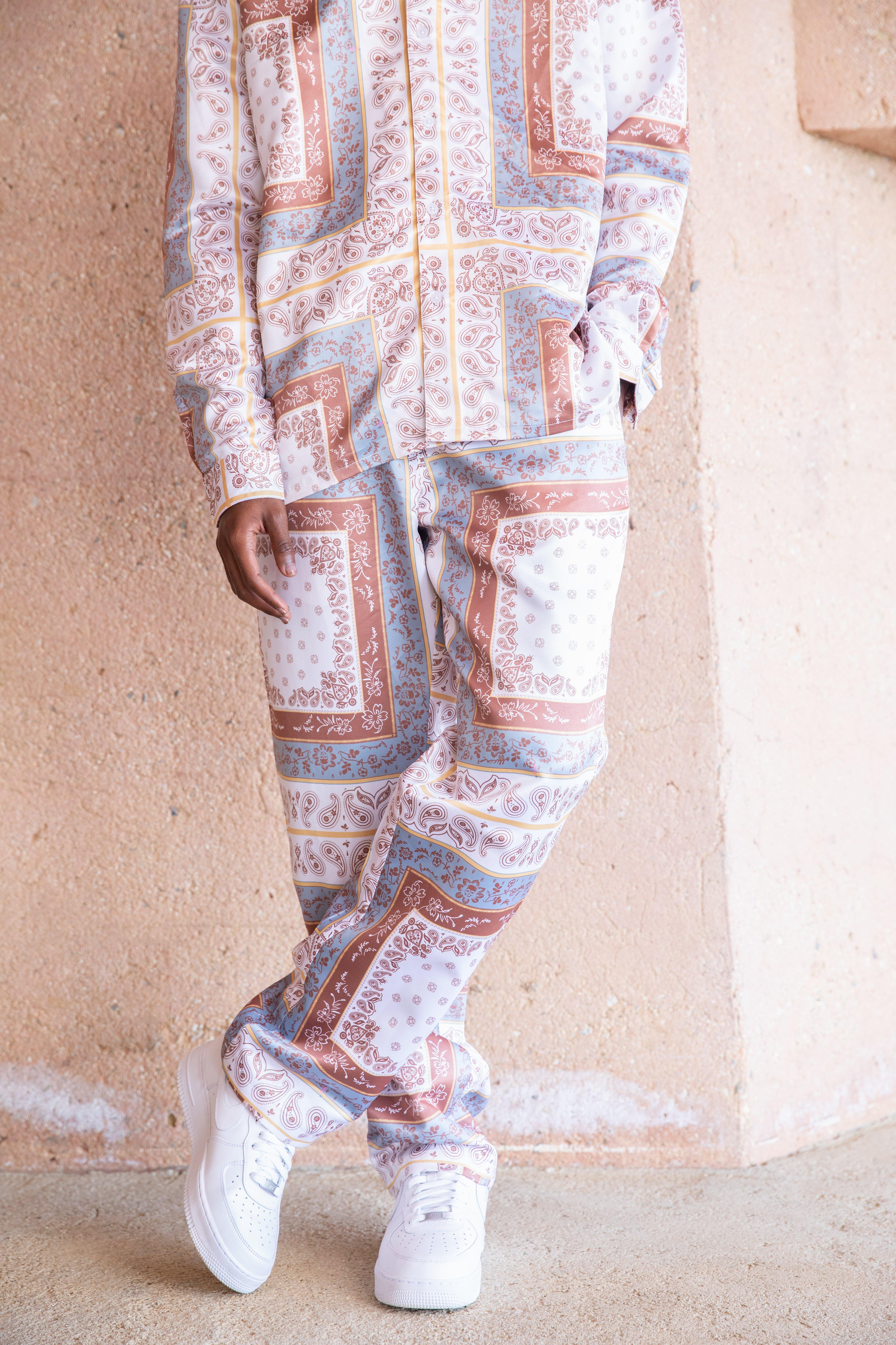 Ecru Relaxed Heavyweight Satin Baroque Pants