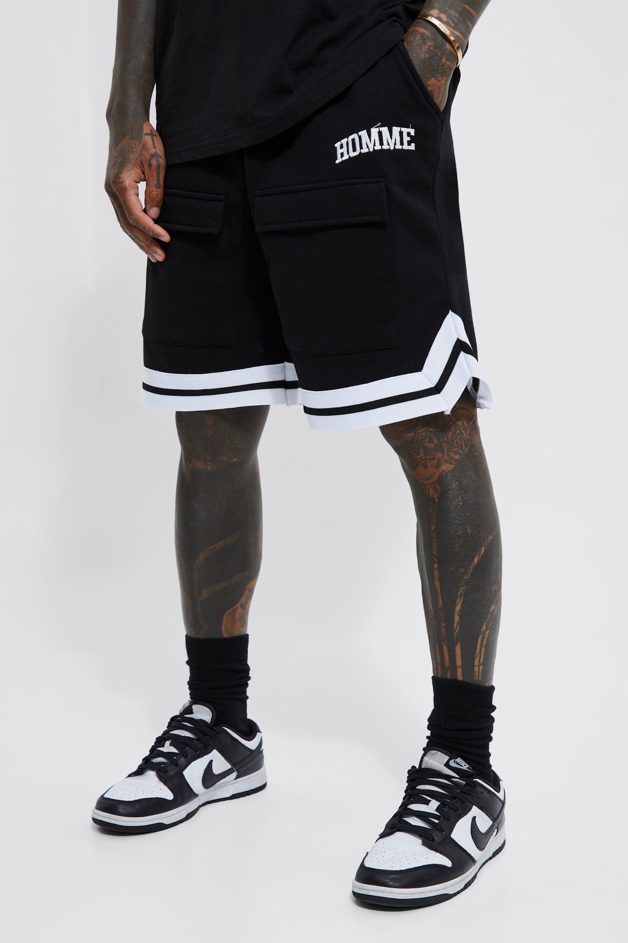 Relaxed Fit Mid Length Cargo Basketball Short boohooMAN USA