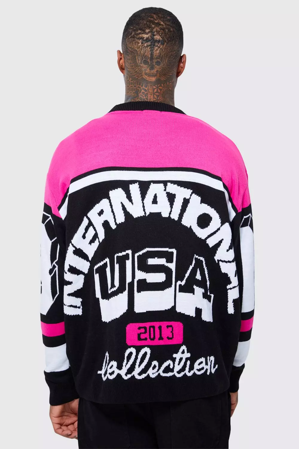 Moto Season Open Cuff Knitted Sweater Pink