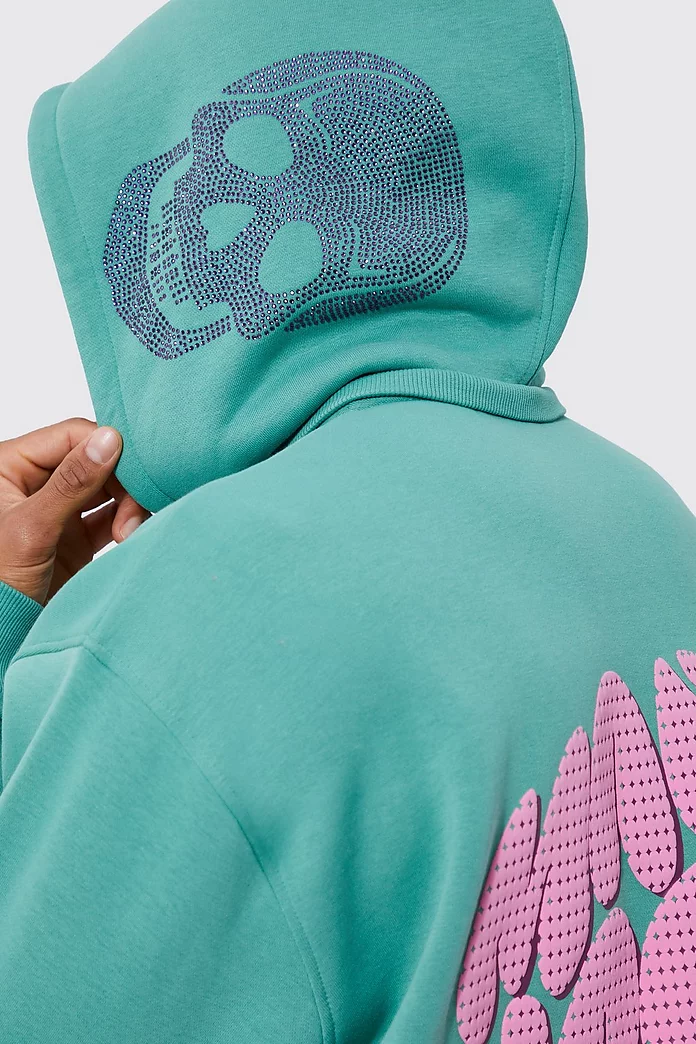 Boxy Hooded Official Print Jersey Jacket | boohooMAN USA Boxy Hooded Official Print Jersey Jacket | boohooMAN USA