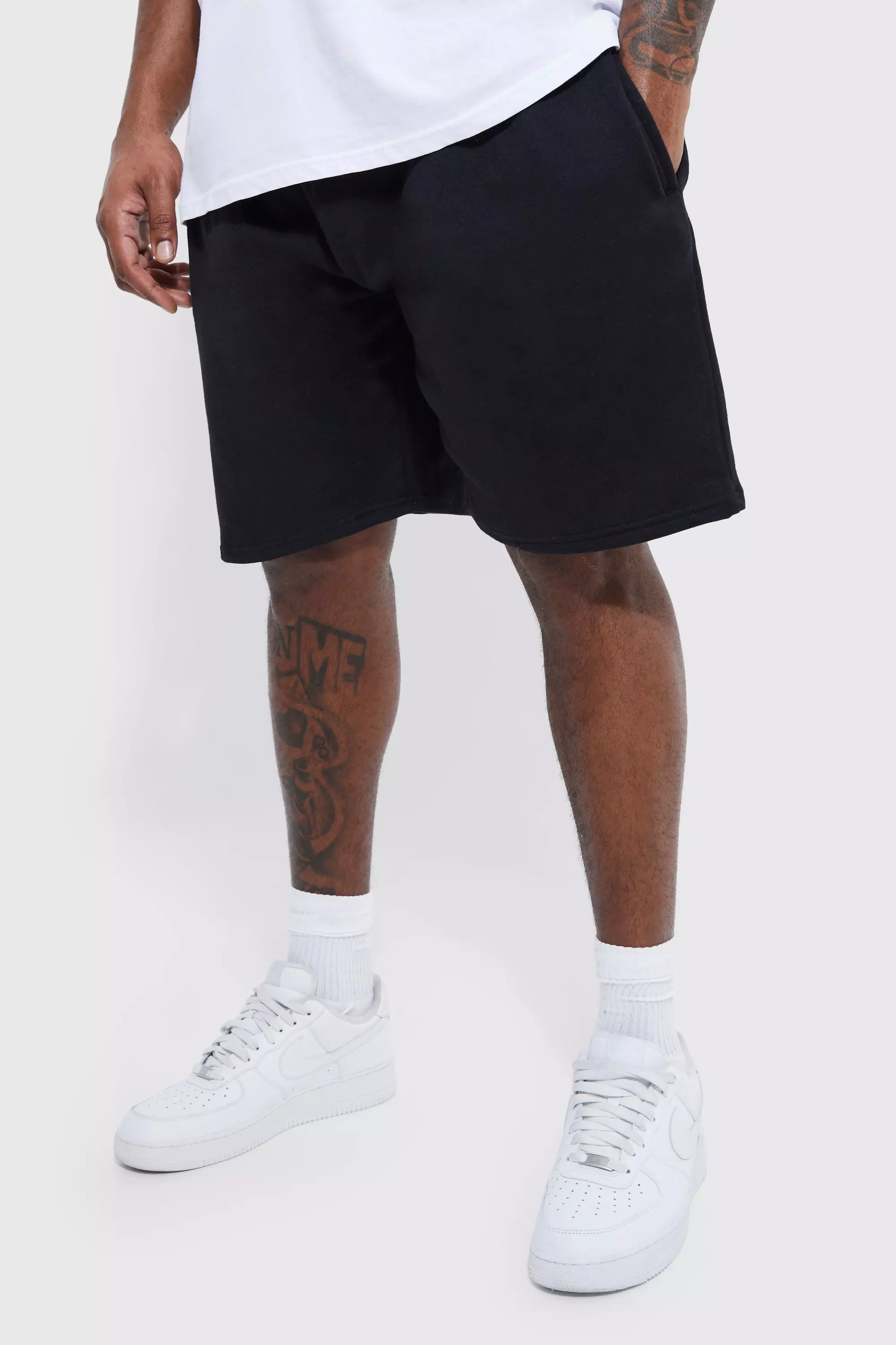 Men's Plus Size Black Shorts | boohooMAN USA