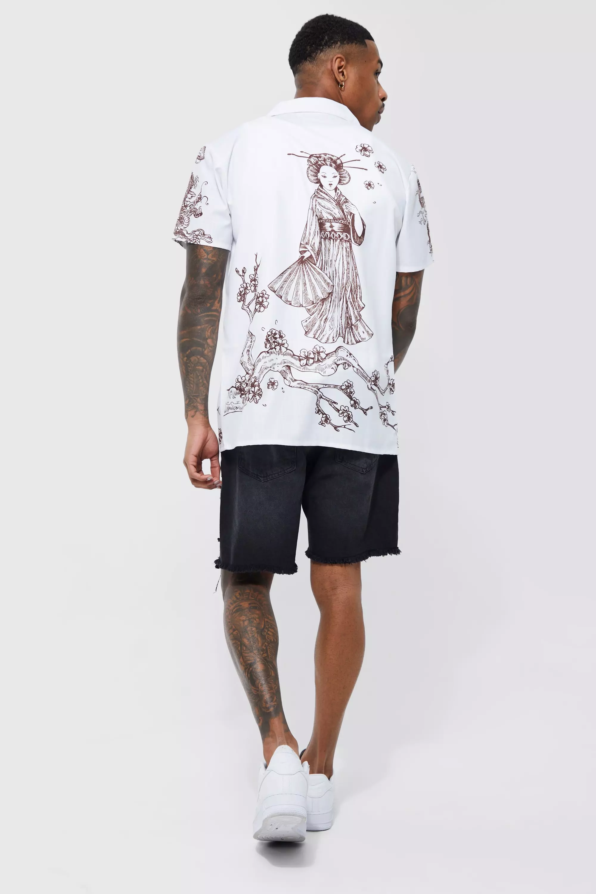 Short Sleeve Slub Woman Printed Shirt boohooMAN