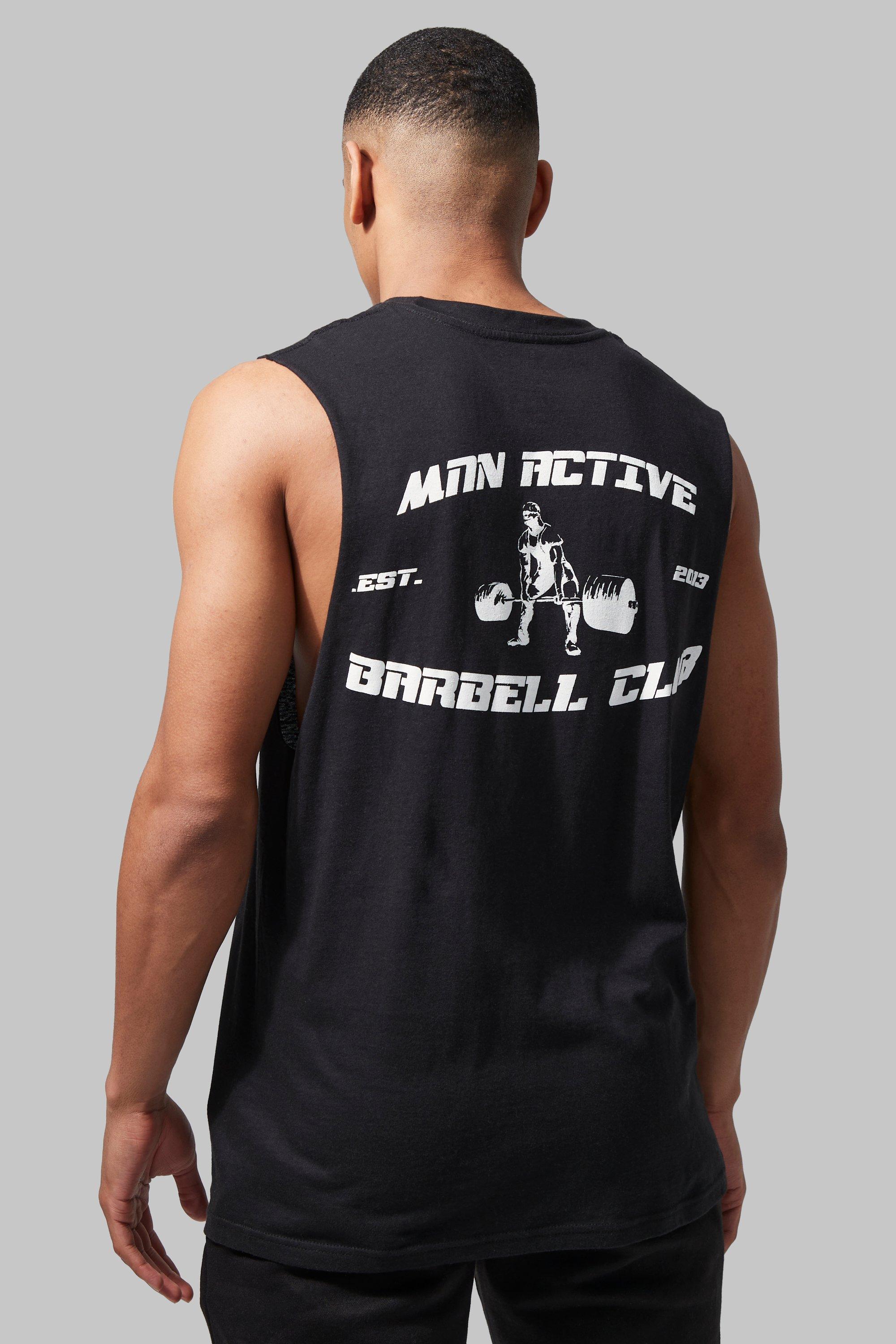 boohooMAN Man Active Gym Oversized Barbell Club T-Shirt