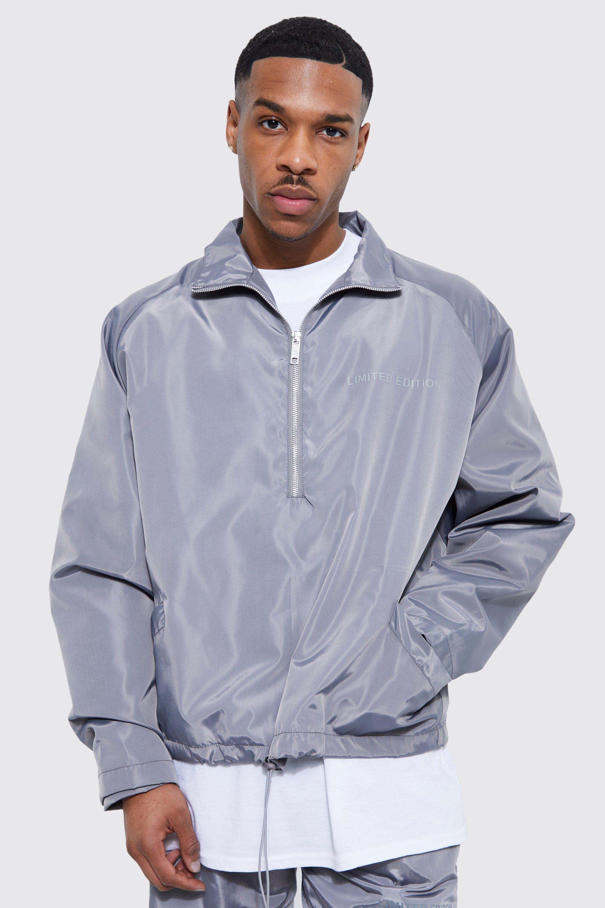 Boxy Fit Funnel Neck Windbreaker | boohooMAN USA