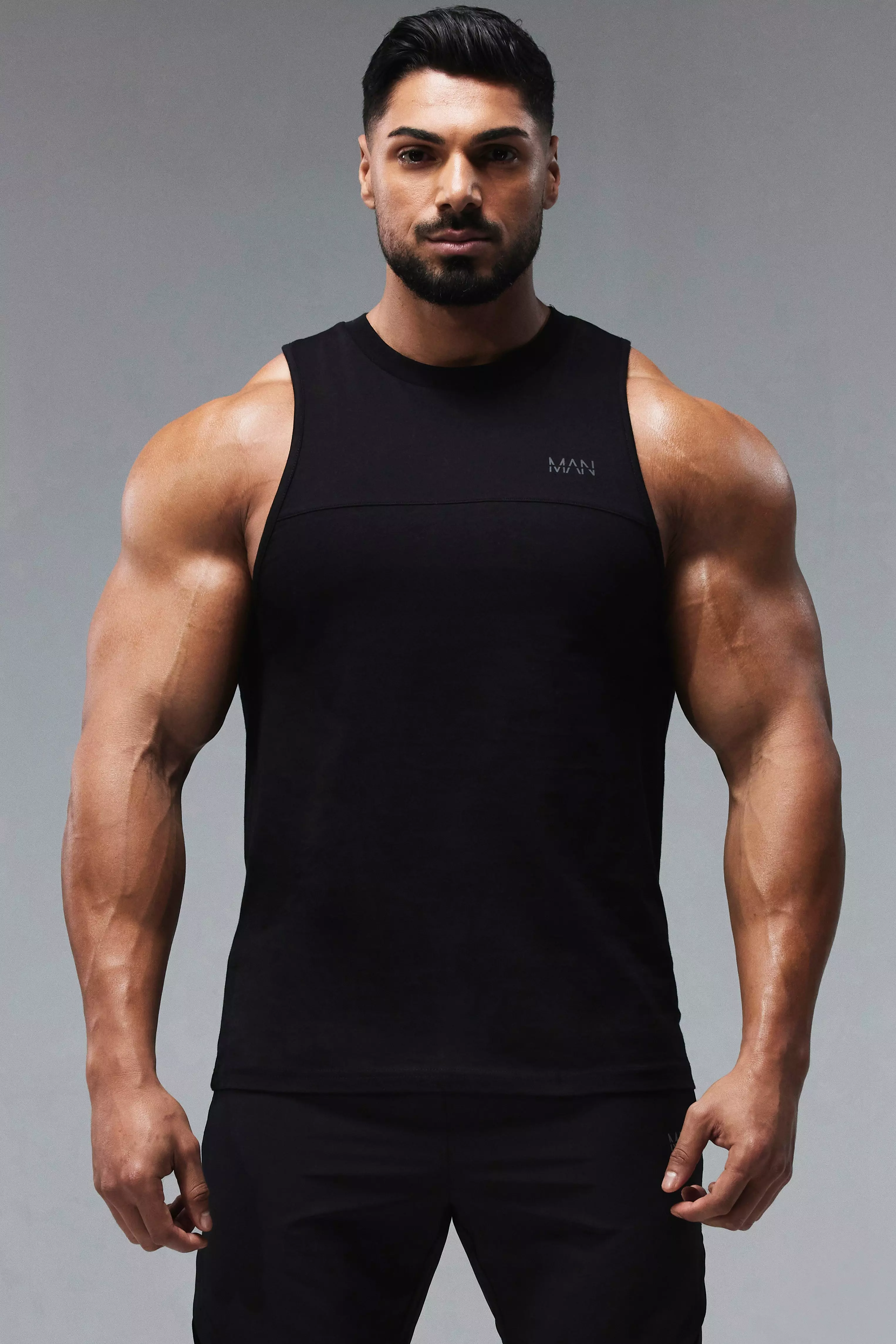 Black Man Active X Andrei Gym Racer Tank