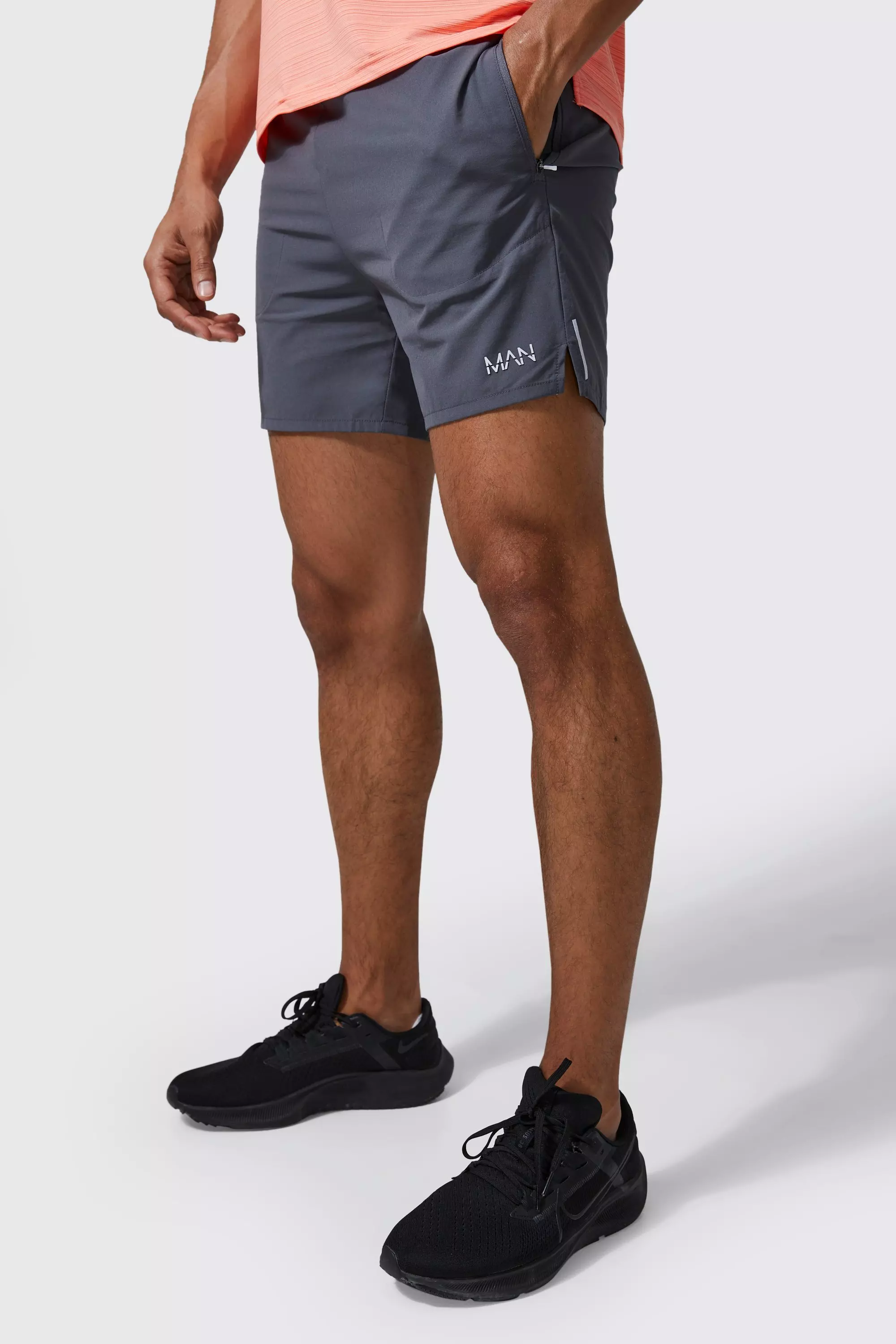 Man Active Lightweight Performance Shorts Charcoal