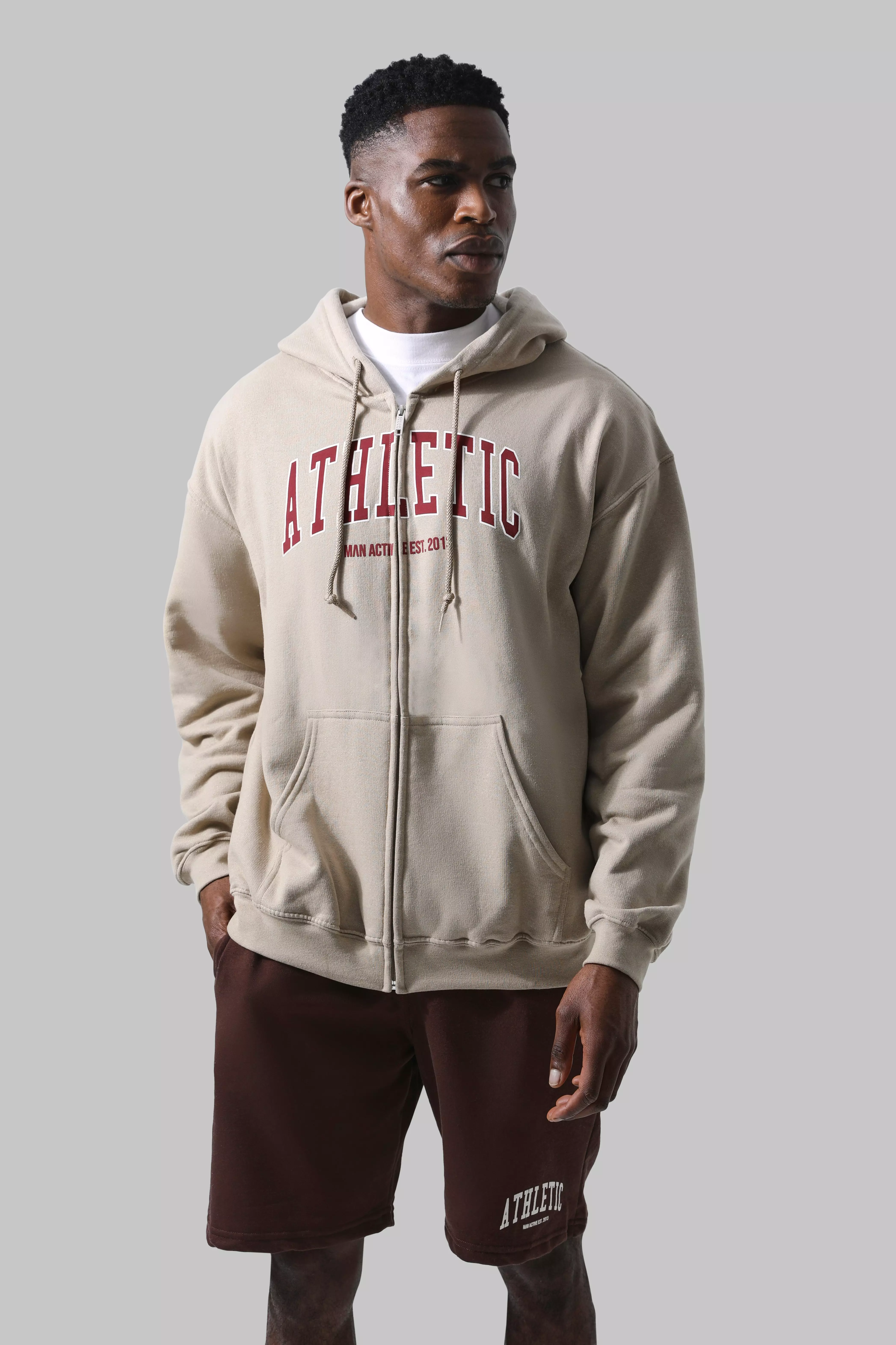 Athletic zip hoodie cheap