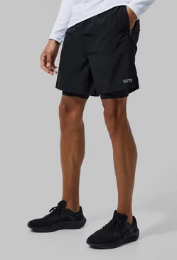 Tall Man Active Lightweight 2-in-1 Shorts Black