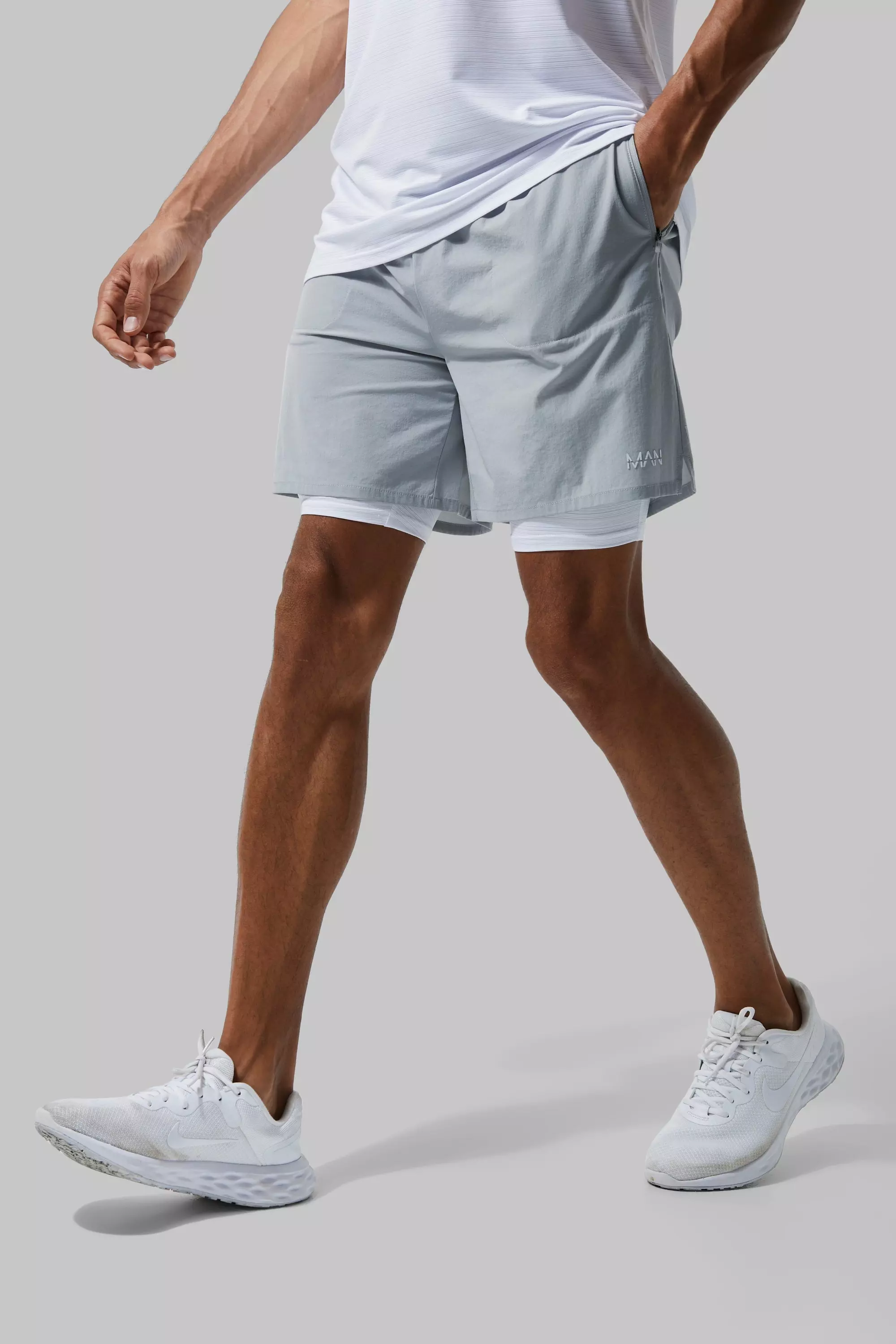 Tall Man Active Lightweight 2-in-1 Shorts Light grey