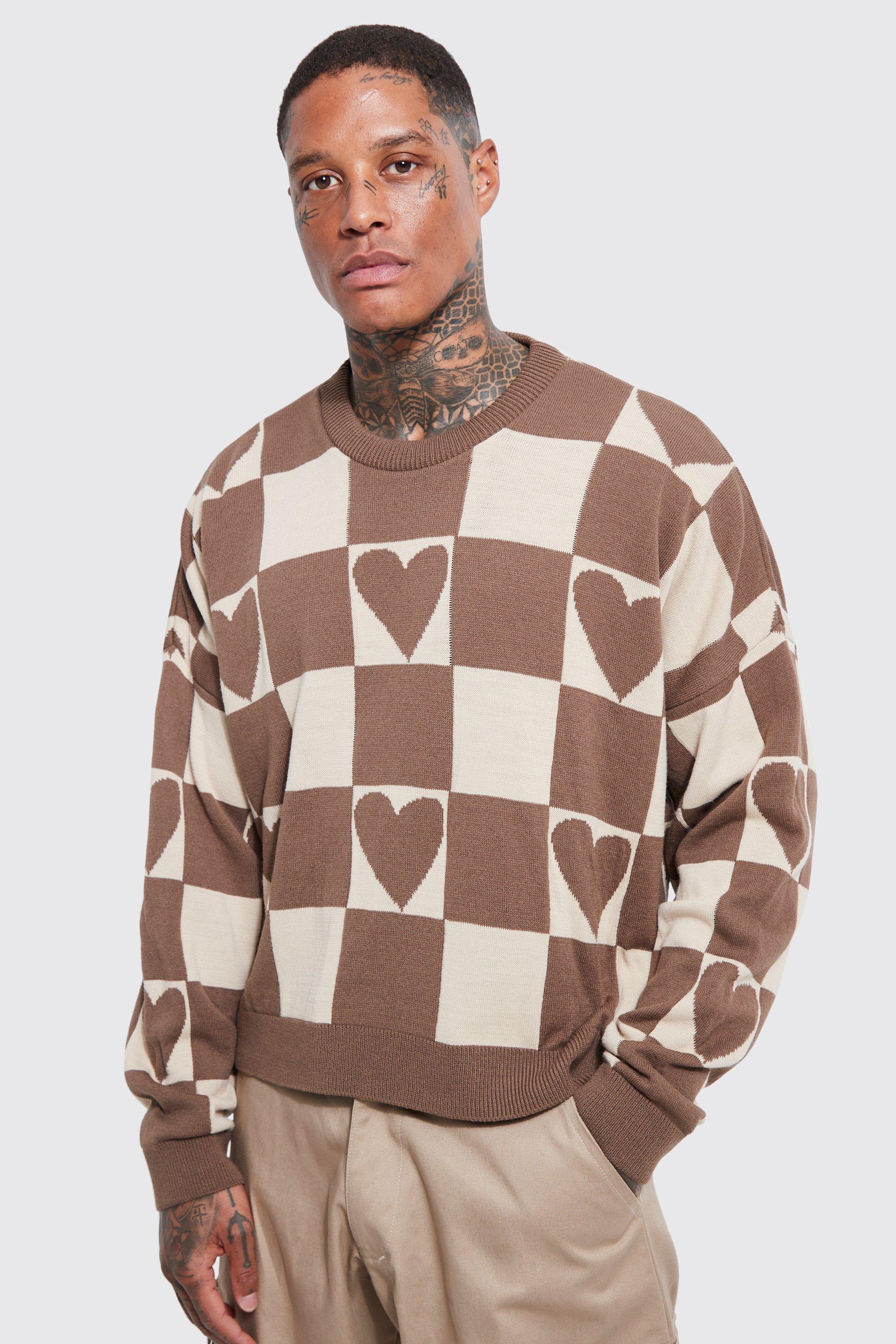 Louis Vuitton Green Checkerboard Mens Sweater - Blinkenzo