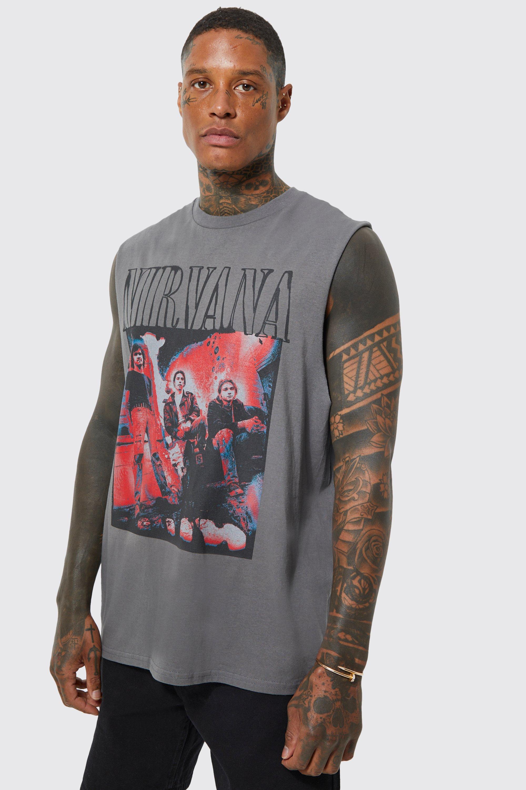 Oversized Nirvana License Tank | boohooMAN USA