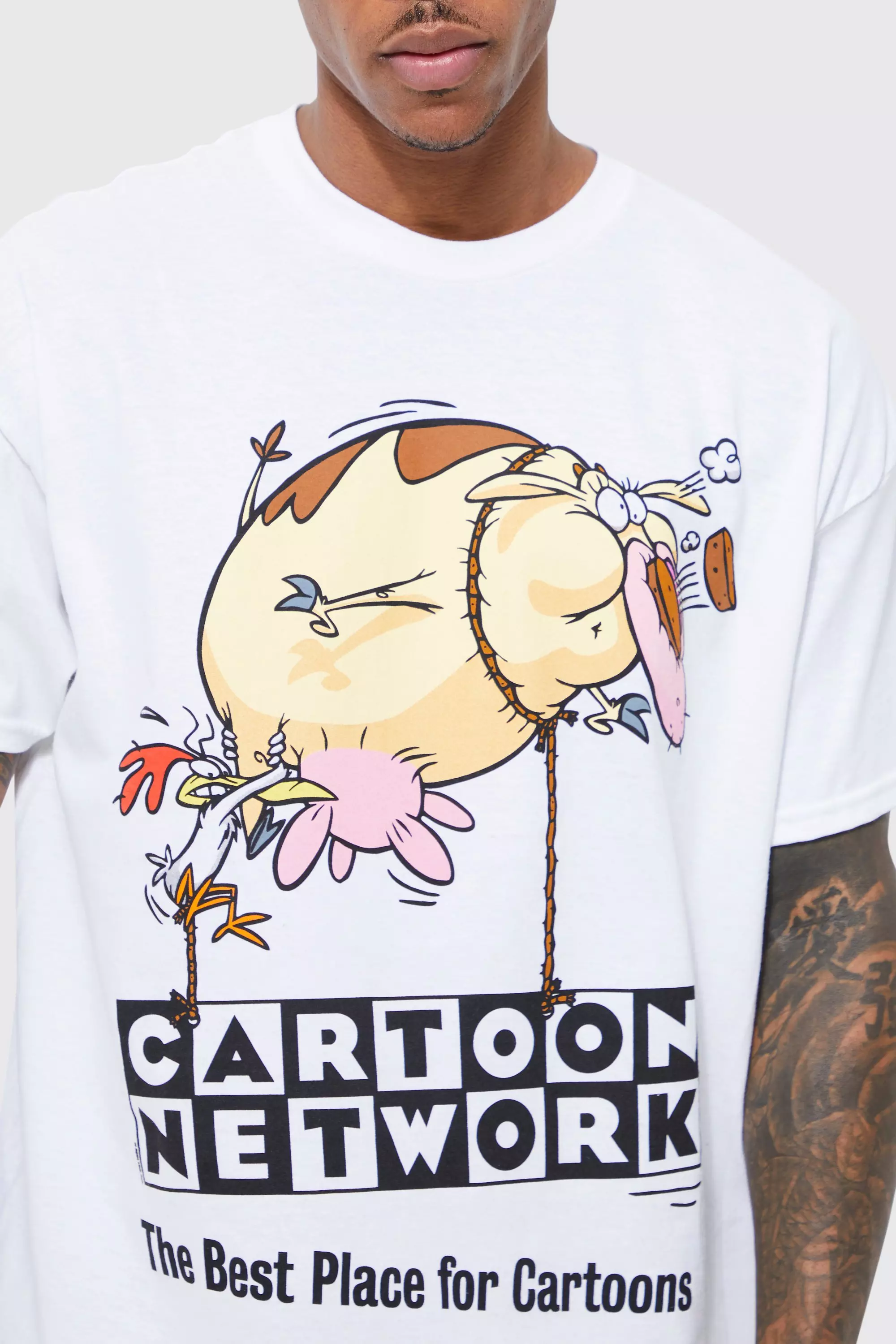 White Oversized Cartoon Network License T-shirt alternative image