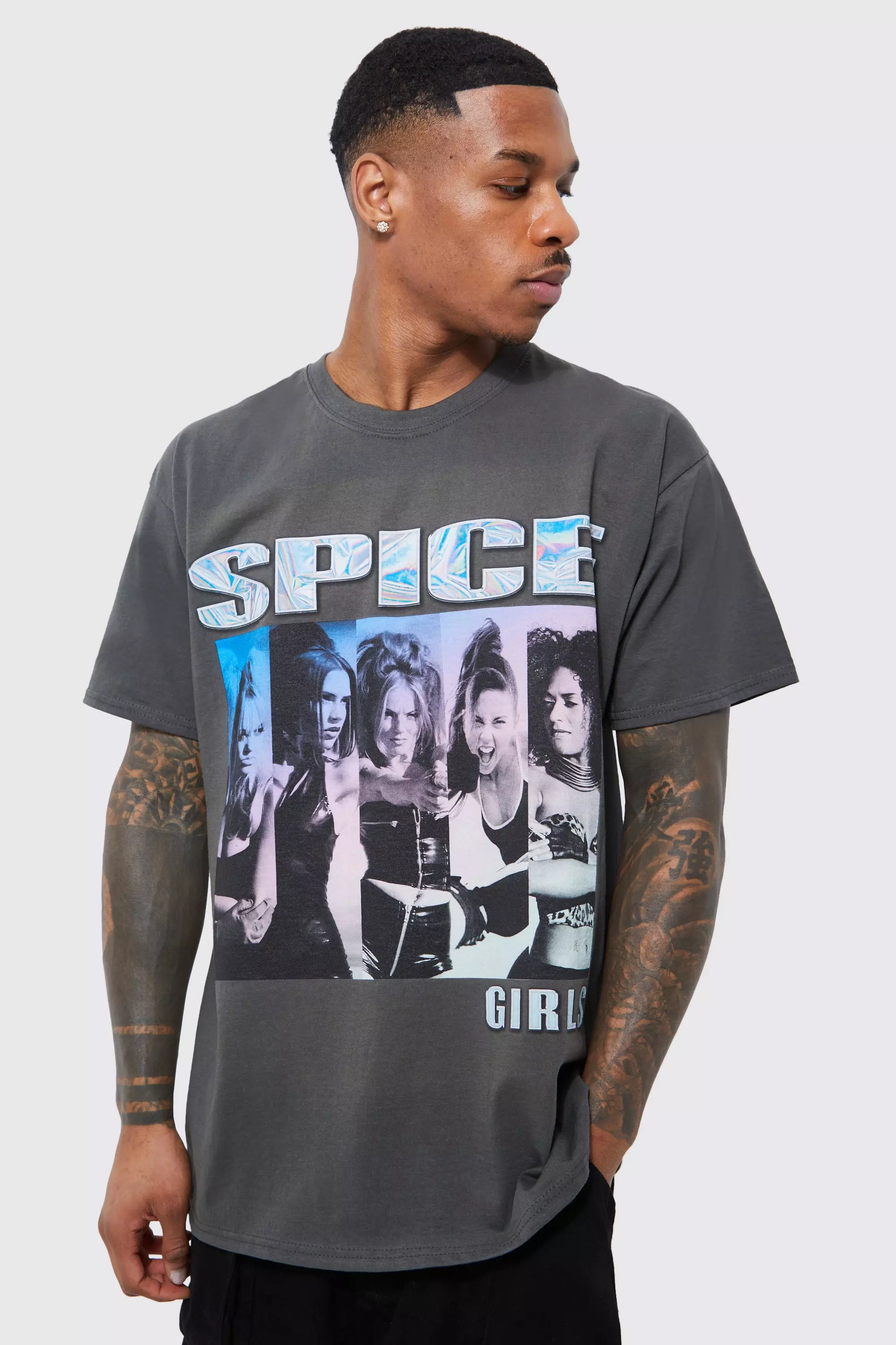 T-shirt oversize à imprimé Spice Girls, Charcoal autre image