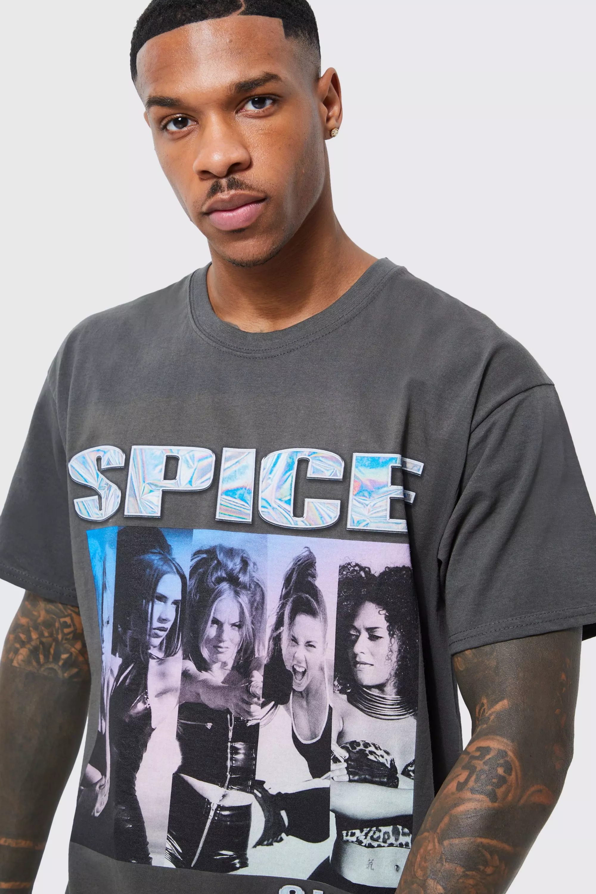 T-shirt oversize à imprimé Spice Girls, Charcoal autre image