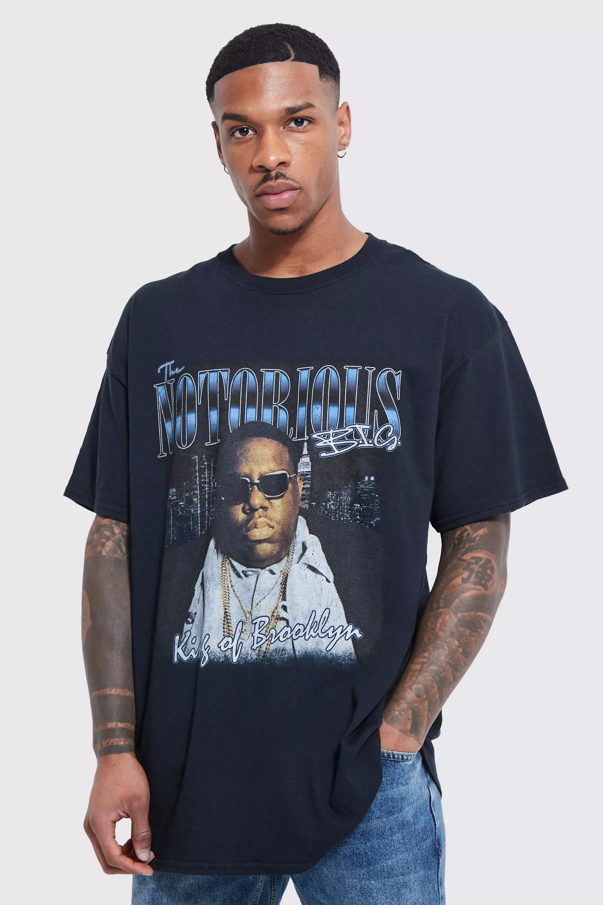 Black Oversized Biggie License T-shirt