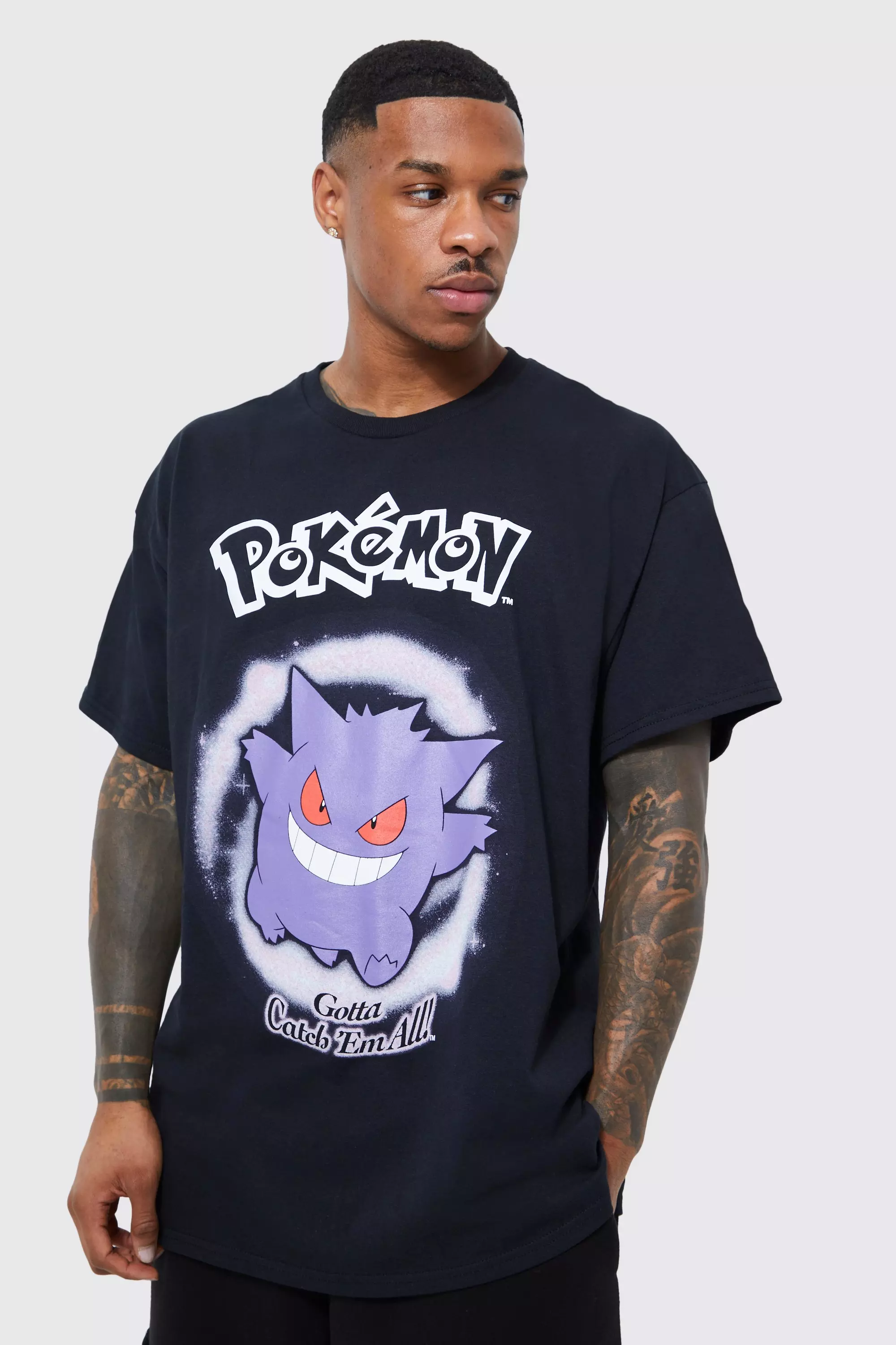 Oversized Pokemon Gengar License T-shirt Black