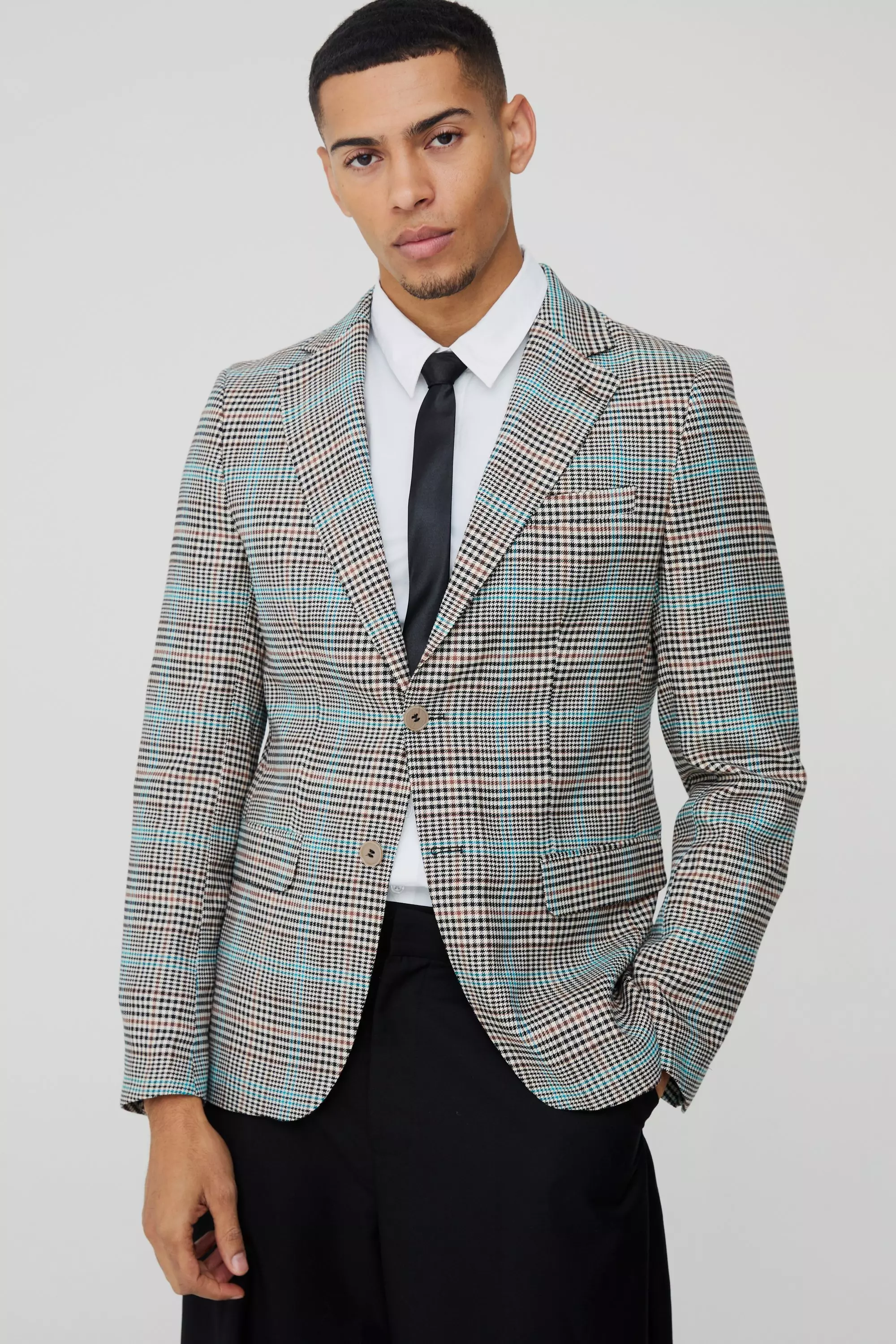 Veste de costume droite à carreaux, Brown autre image
