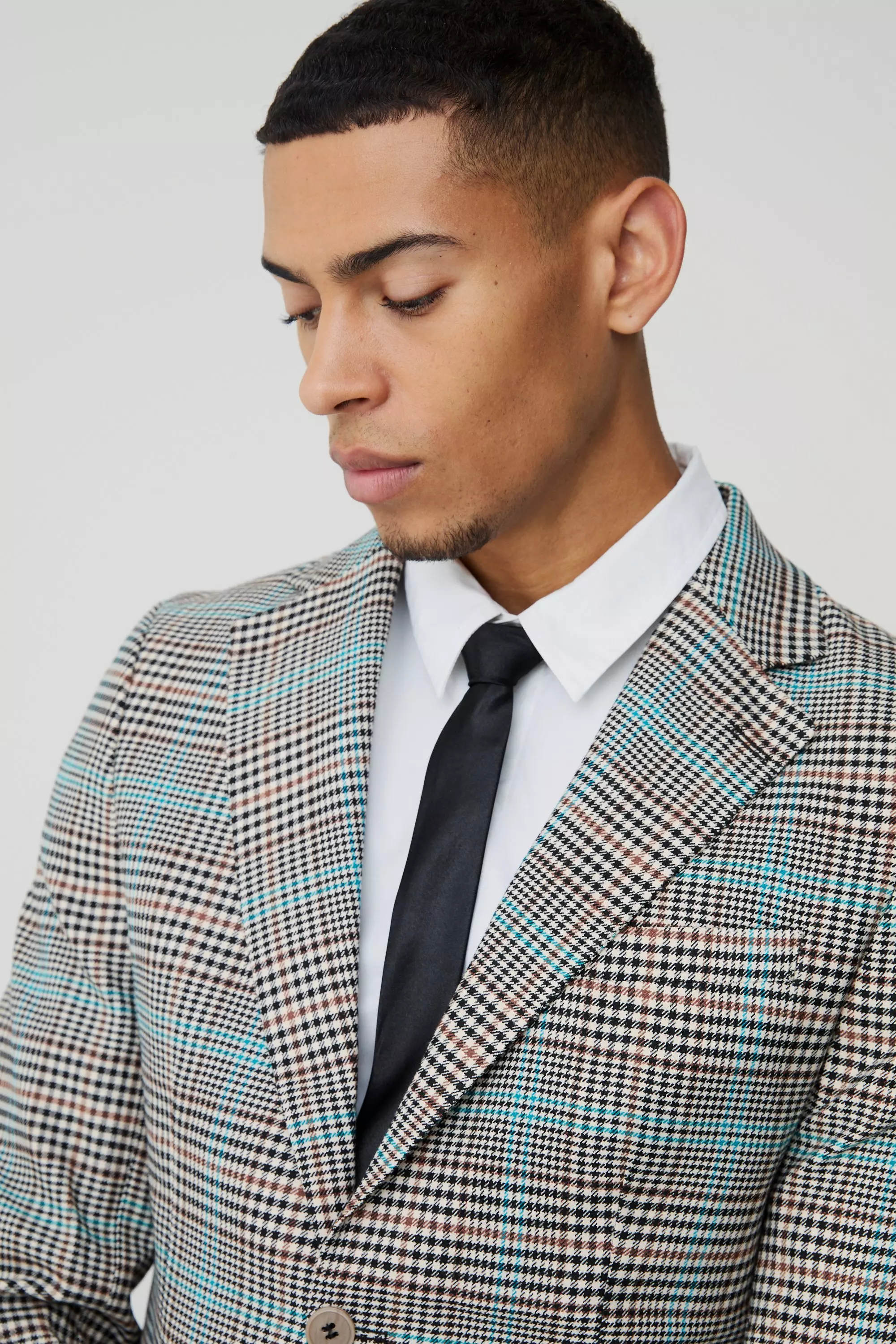 Veste de costume droite à carreaux, Brown autre image