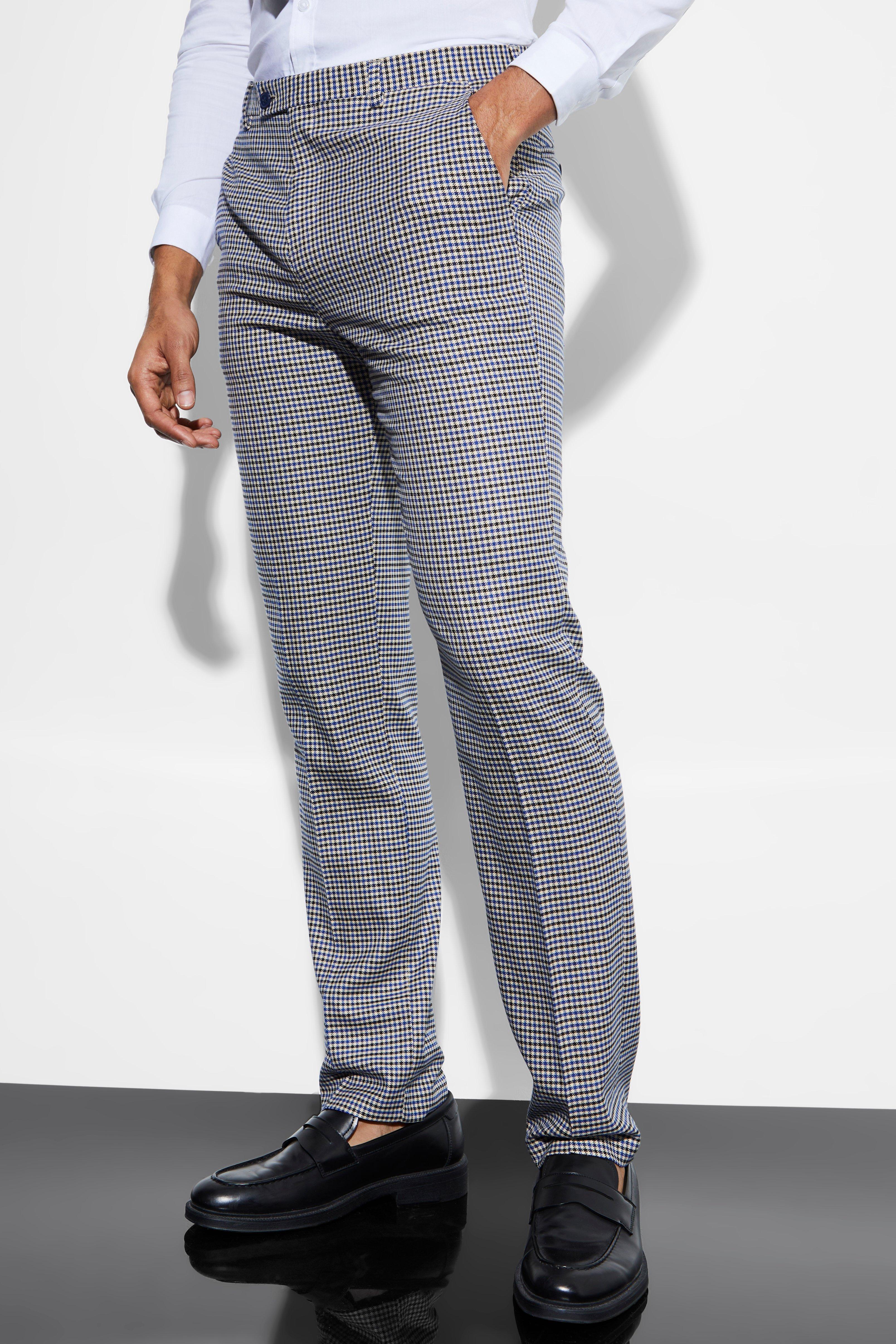 BLACK SLIM-FIT GENTLEMEN PLAID PANTS – WearManStyle