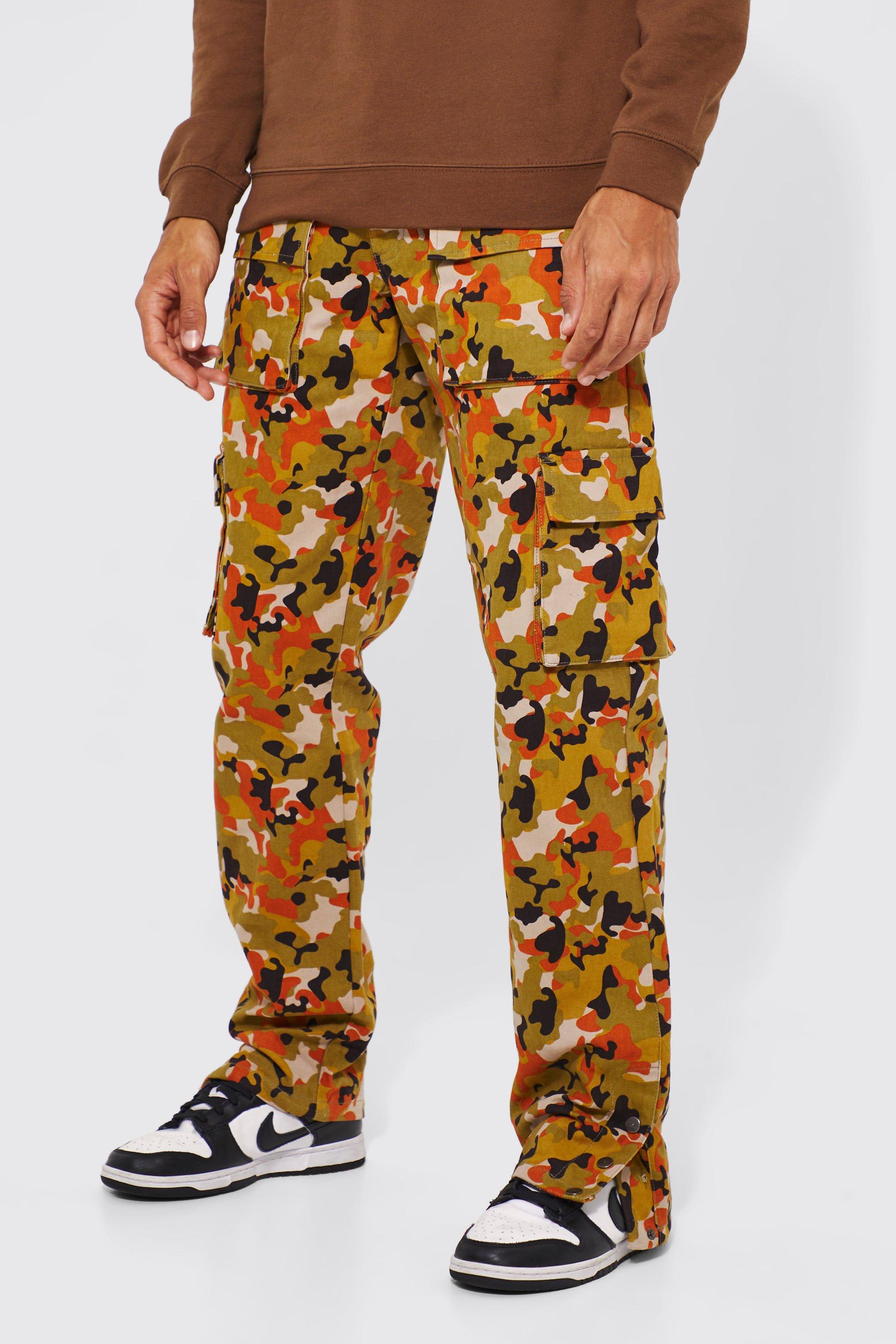 Orange camo best sale cargo pants mens