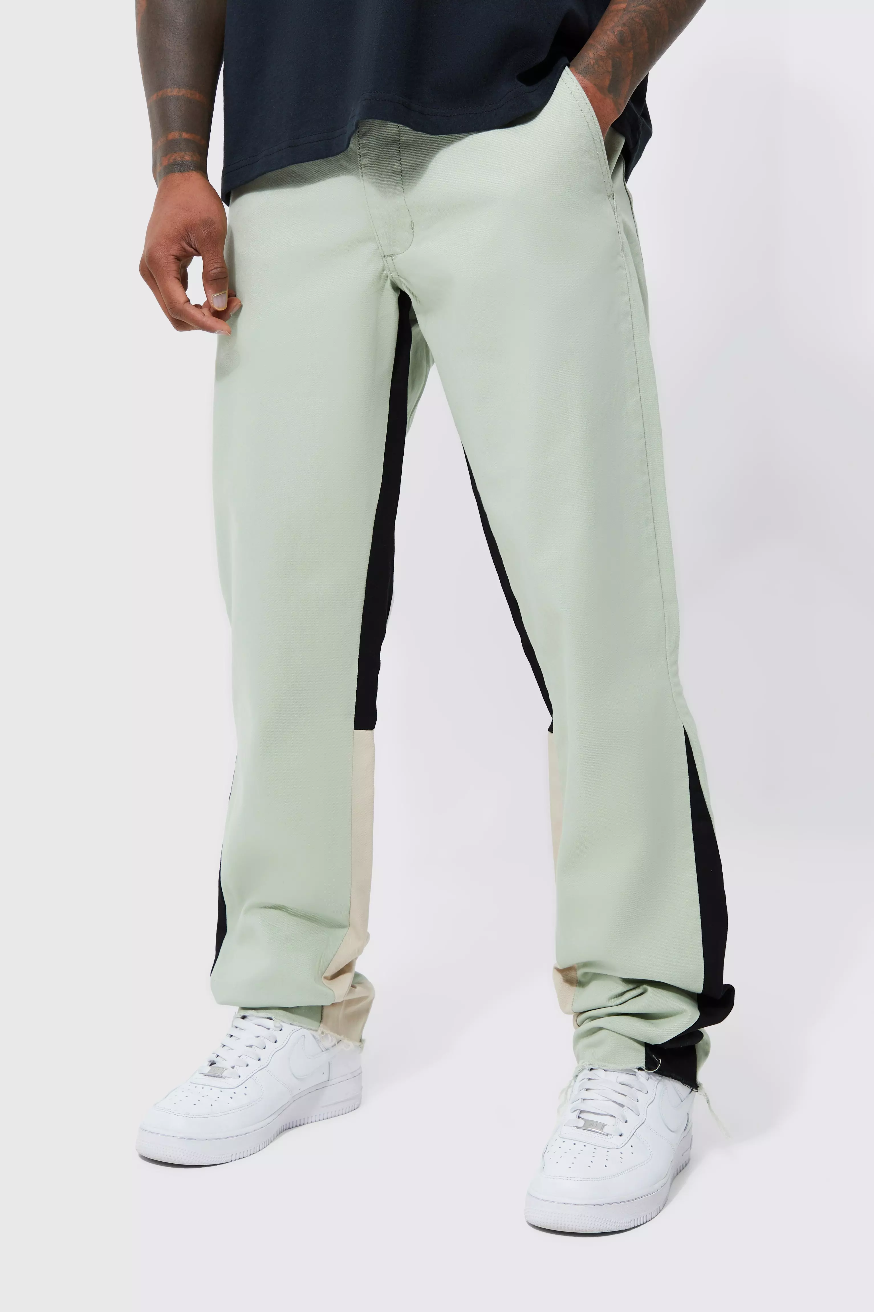 Sage Green Fixed Waist Gusset Pants