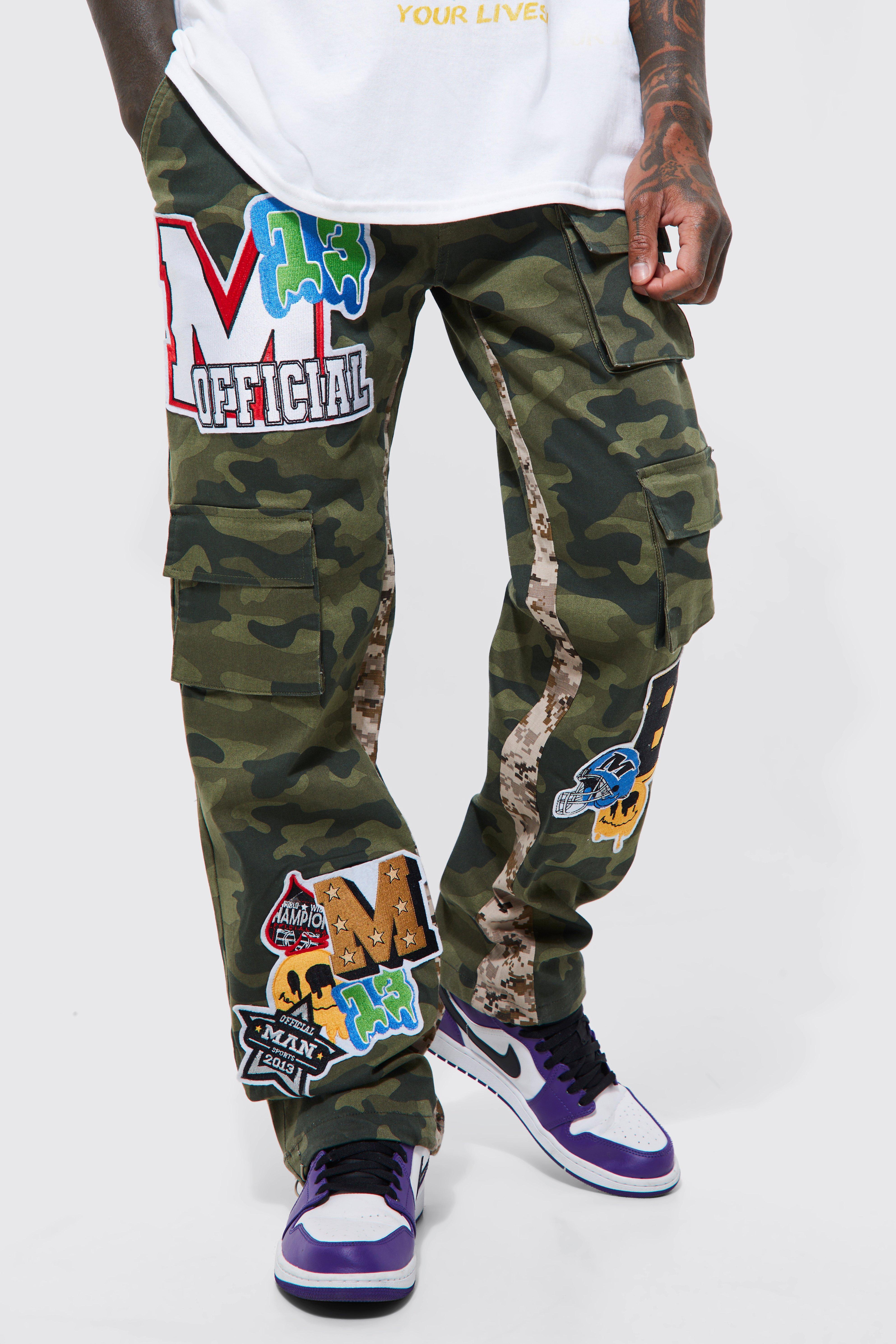 Fixed Waist Relaxed Camo Cargo Pants