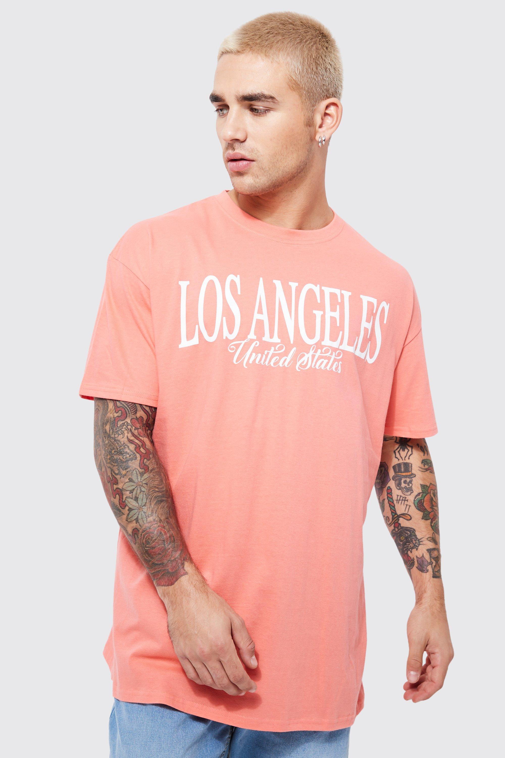 Oversized T-shirt With Los Angeles Back Print from Boohooman on