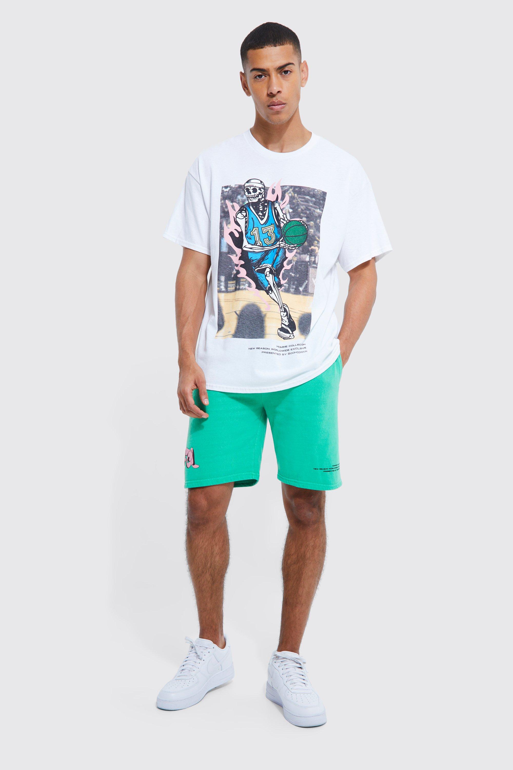 boohooMAN Oversized Pour Homme Graphic T-Shirt - Green - Size XS