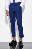 Navy Tapered Check Suit Pants
