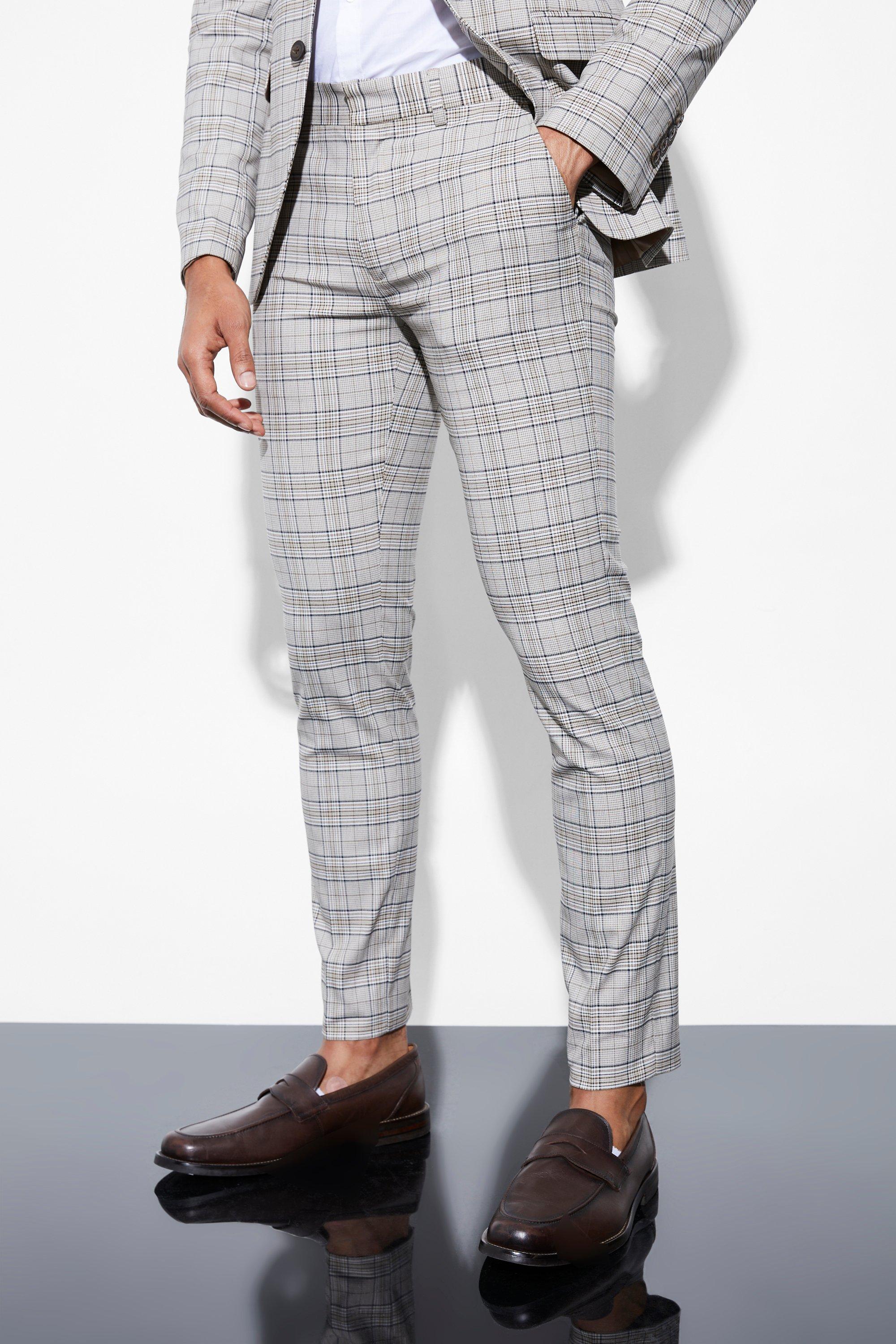 Boohooman hot sale checkered trousers