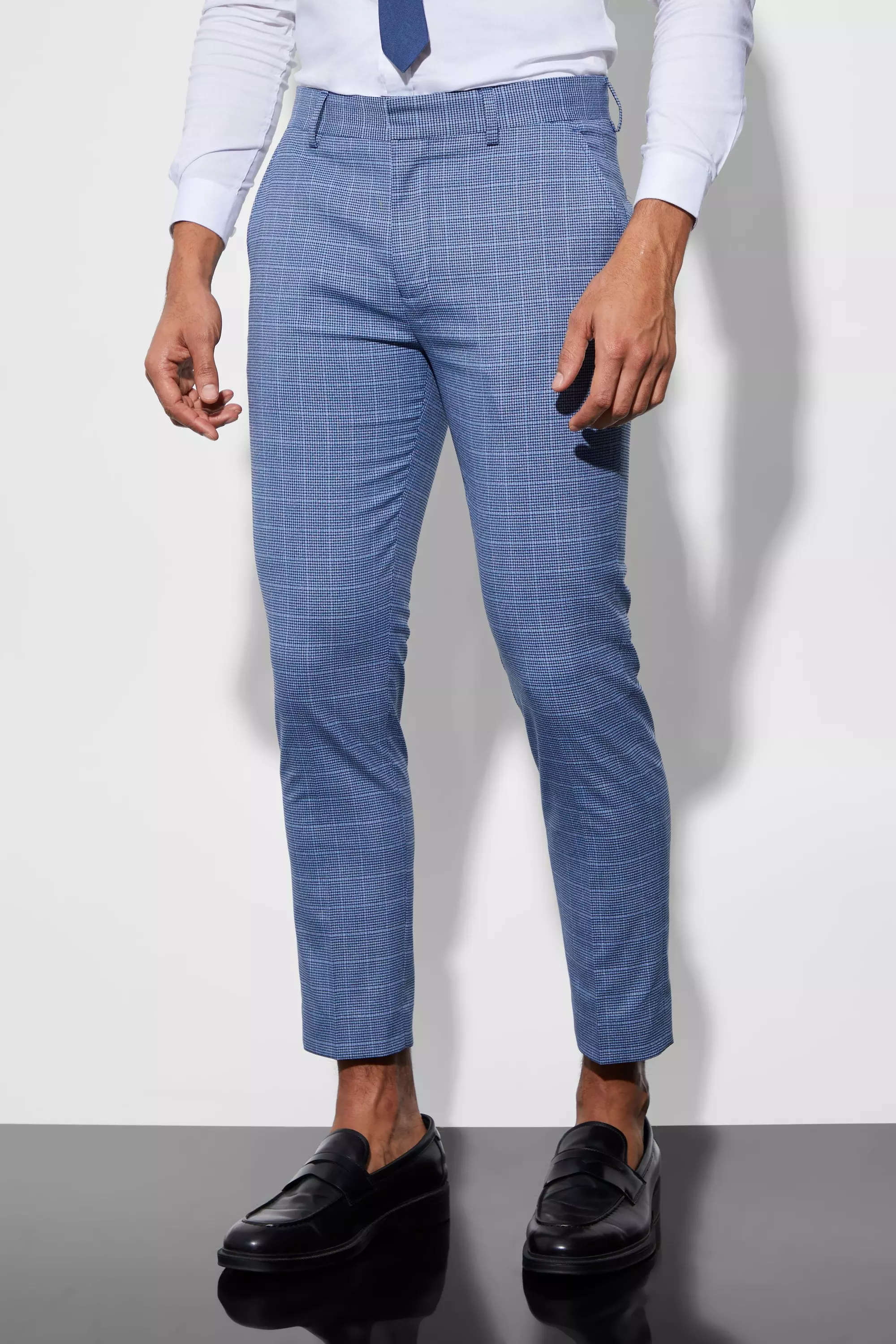 Ingekort Mini Geruit Skinny Fit Pak alternatieve afbeelding
