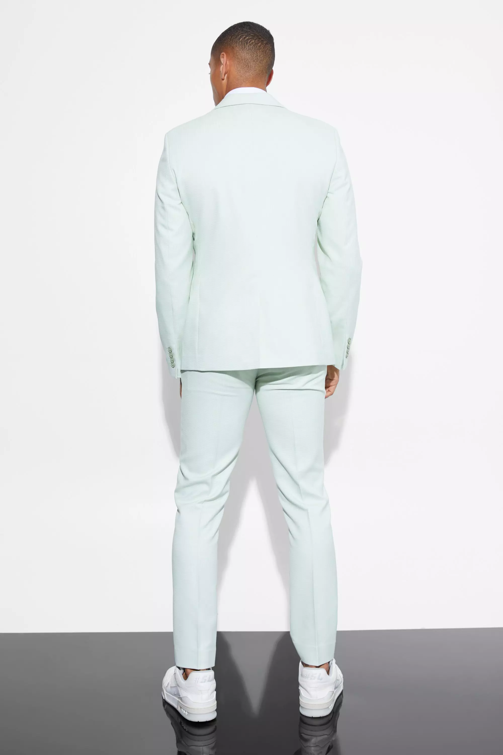 Veste de costume cintrée texturée, Light green autre image