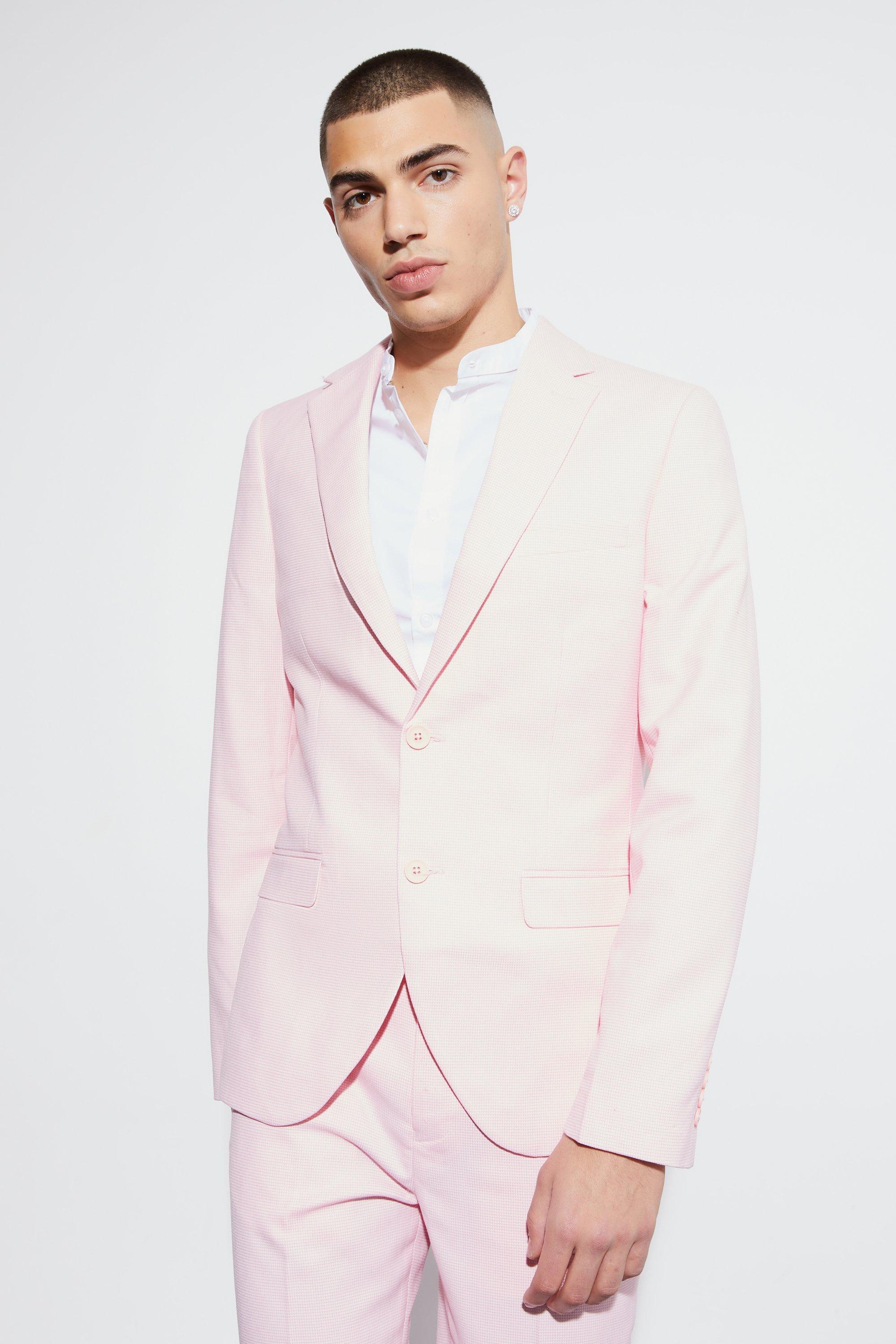 Giacca Completo Skinny Fit Con Trama Ridotta, Light pink
