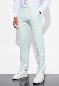 Green Slim Micro Texture Suit Trousers