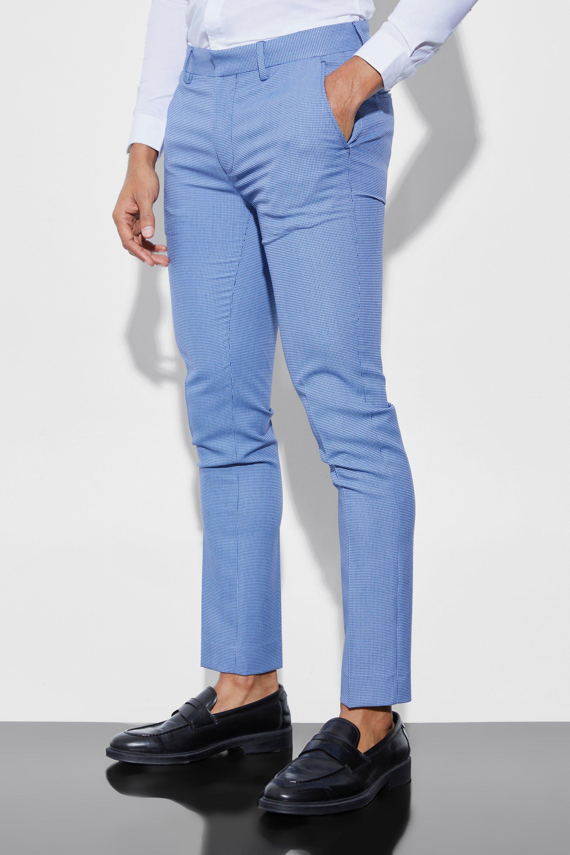 Dark blue Skinny Micro Texture Dress Pants