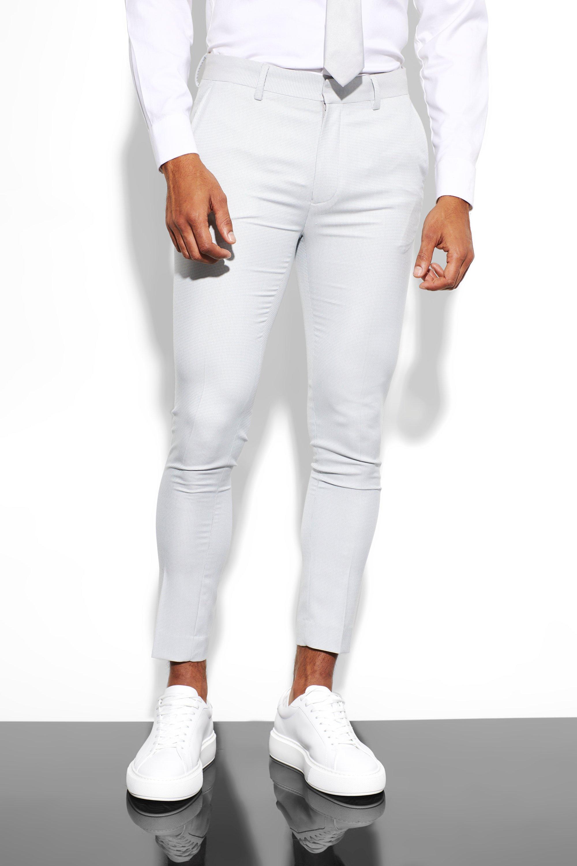 Light grey Super Skinny Micro Texture Dress Pants