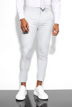 Grey Super Skinny Micro Texture Dress Pants
