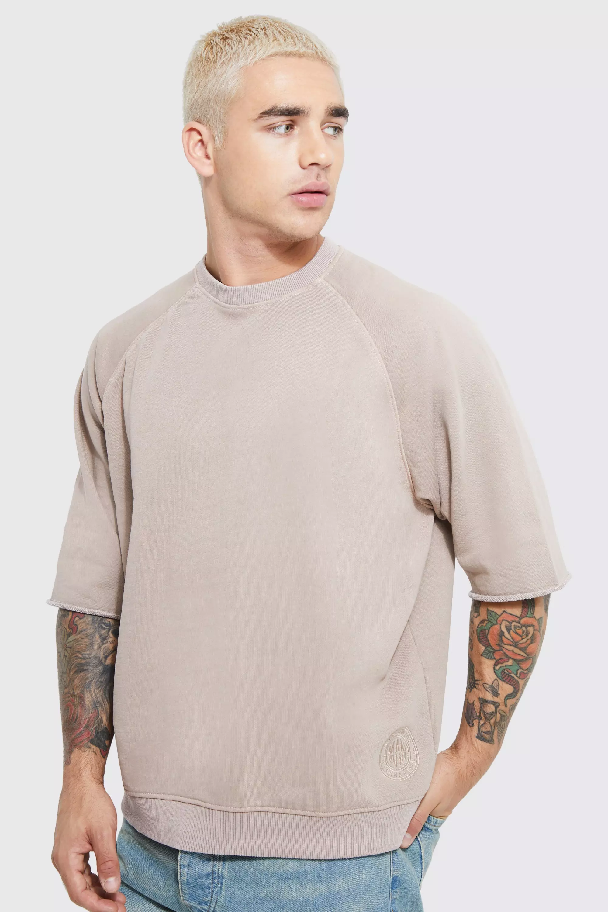 Oversized Raglan Loopback Sweatshirt Taupe