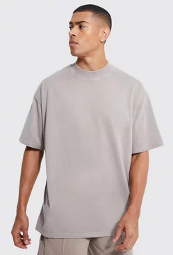Oversized Heavyweight Washed T-shirt Taupe